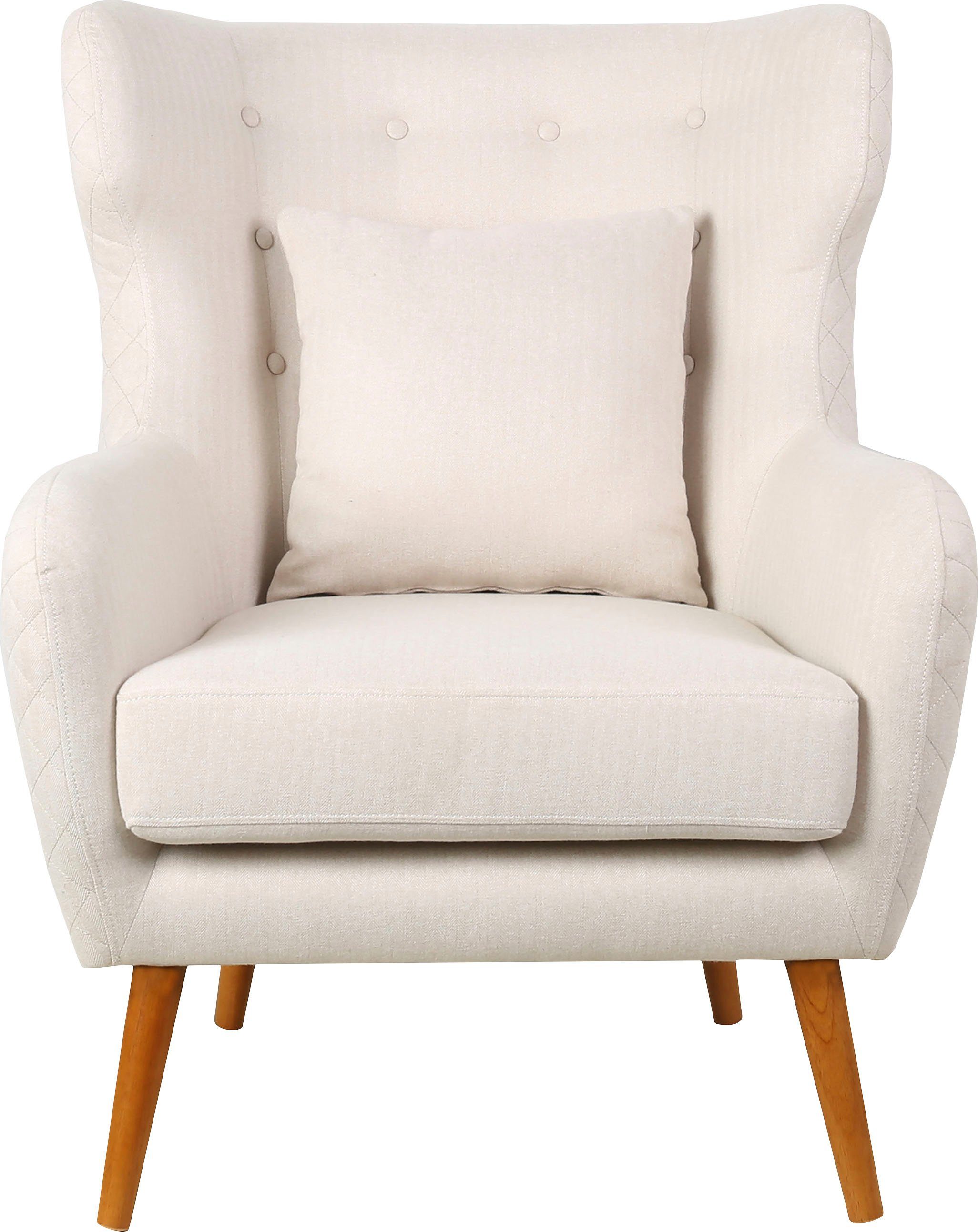 Home affaire Ohrensessel Niebüll, mit Knopfheftung in der Rückenlehne und Steppung auf der Rückseite. € 284,99