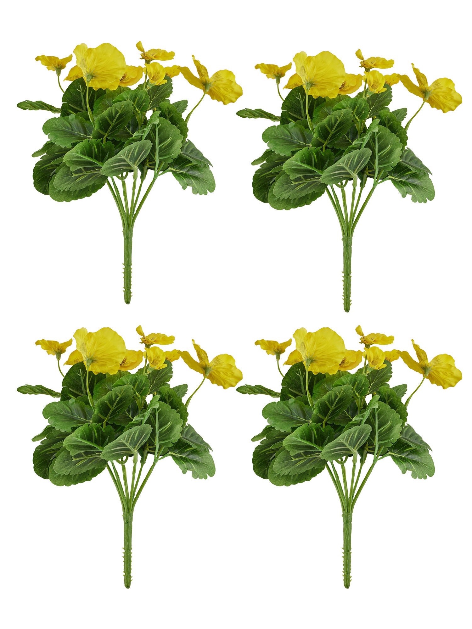 Kunstpflanze Stiefmütterchen, ca. 28 cm, 4er-Set, Ab ins Grüne, Detailreich, pflegeleicht, für Innen & geschützten Außenbereich