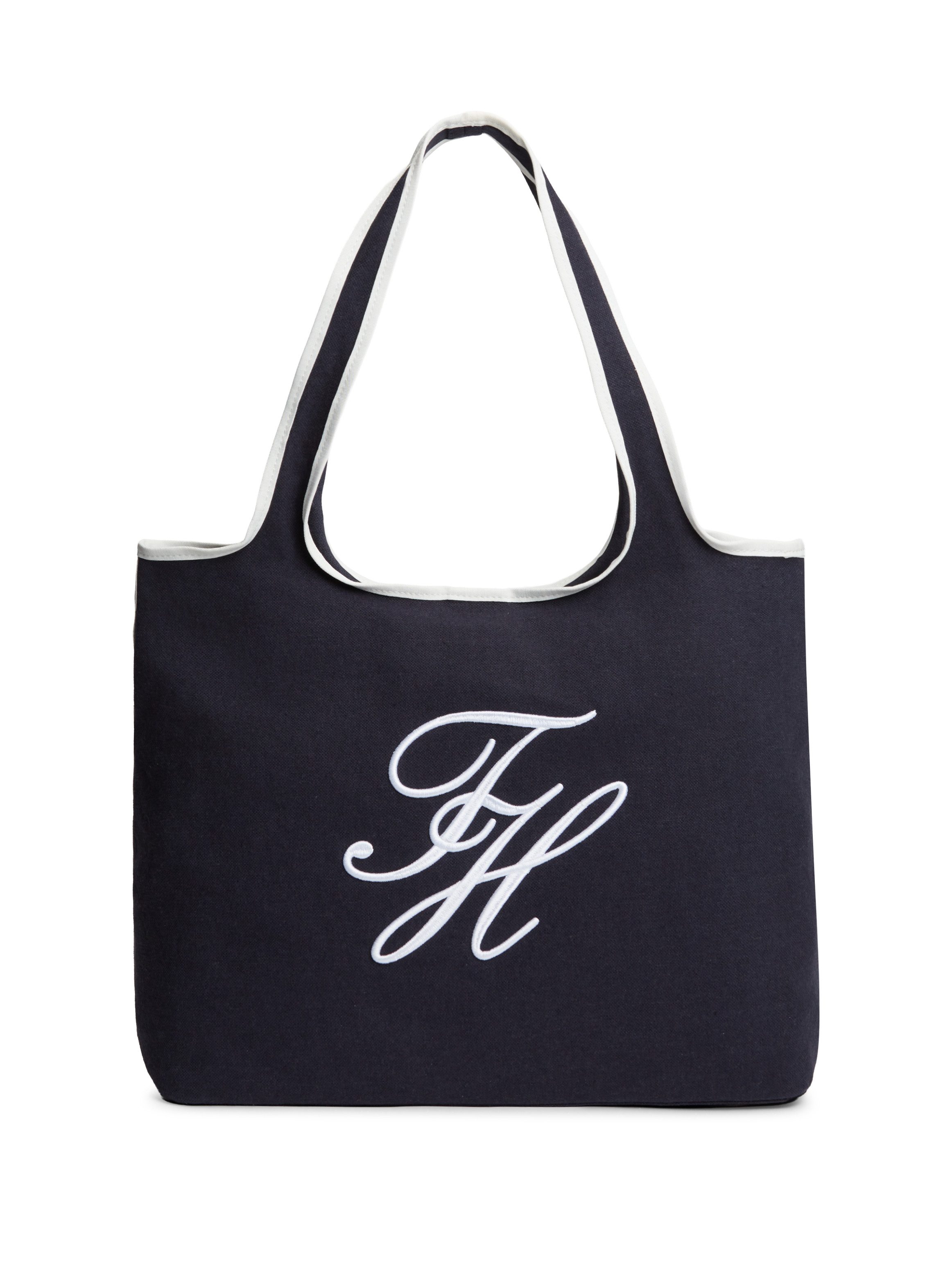 Tommy Hilfiger Tragetasche TH SUMMER TOTE CANVAS (Set, 2-tlg., Mit kleiner, abnehmbarer Tasche), Damen Schultertasche, Tragetasche, Shopper mit angehängter Innentasche