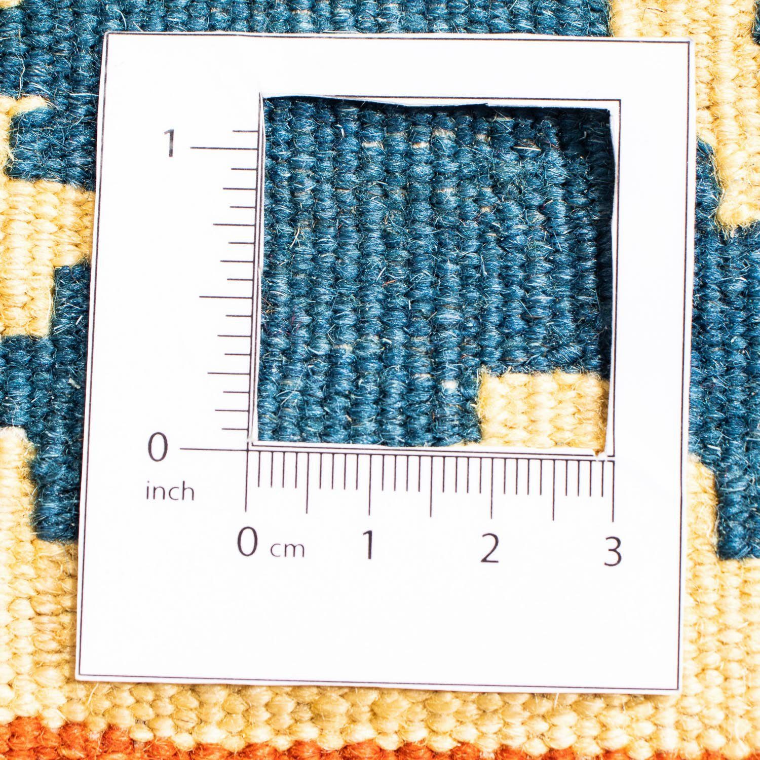 Wollteppich Kelim - Oriental quadratisch, - cm quadratisch x 6 102 mm, 95 Einzelstück Wohnzimmer, - morgenland, dunkelblau, Höhe