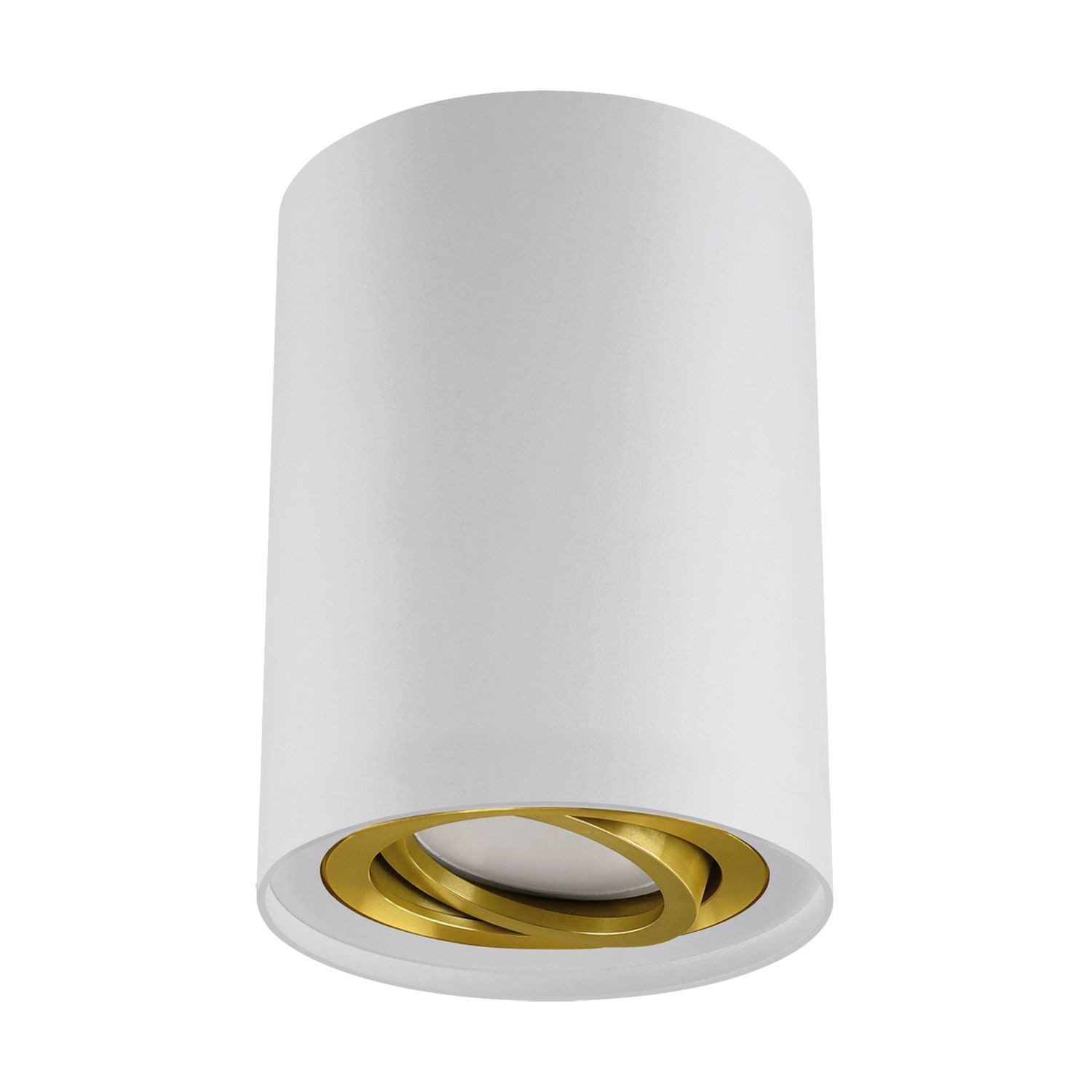 Licht-Erlebnisse Deckenleuchte PETER, ohne Leuchtmittel, in Weiß Gold Aluminium D: 9,4 cm GU10 Wohnzimmer PETER