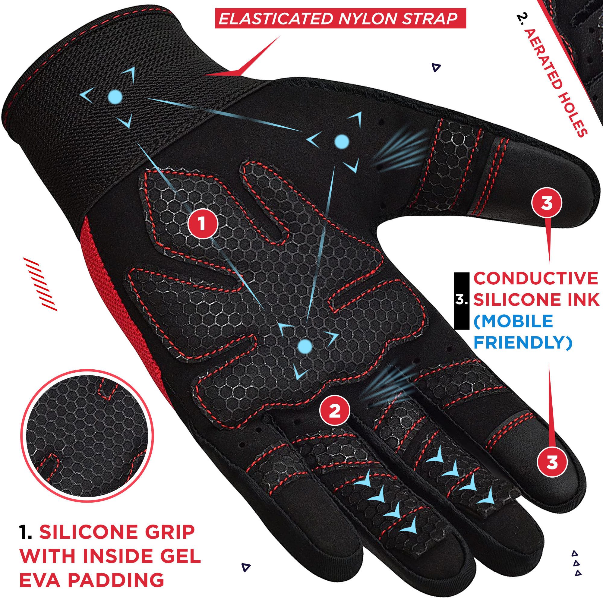 RDX Trainingshandschuhe RDX Fitness Handschuhe Full Finger Frauen Männer Gewichtheben Training