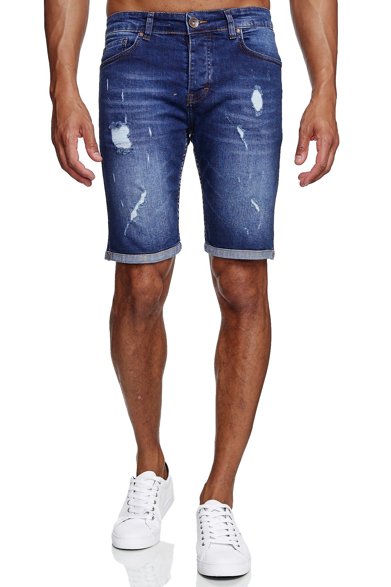 Reslad Jeansshorts Reslad Jeans Shorts Herren Kurze Hosen Sommer l Used Look Destroyed Destroyed Jeansbermudas Stretch Jeans-Hose