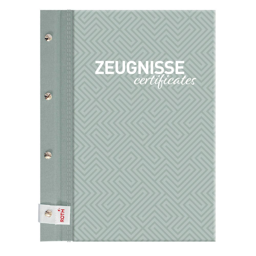 Roth Organisationsmappe Roth Zeugnismappe Dusty Mint mit Buchschrauben DIN A4 12 Einlagen