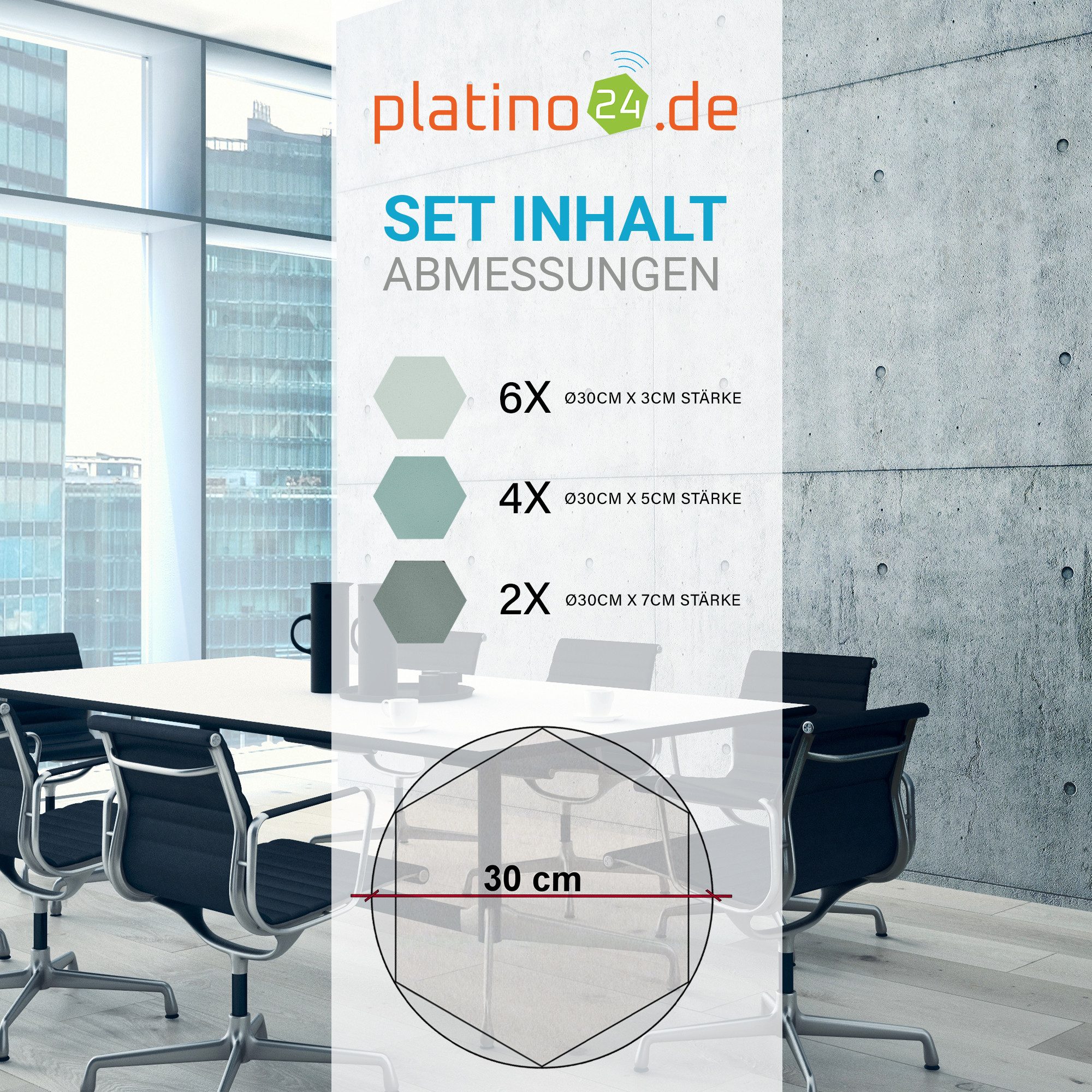 platino24 Akustikplatte platino24 Akustikpaneele 12 Elemente Edition LOFT 3D I Ø 300mm