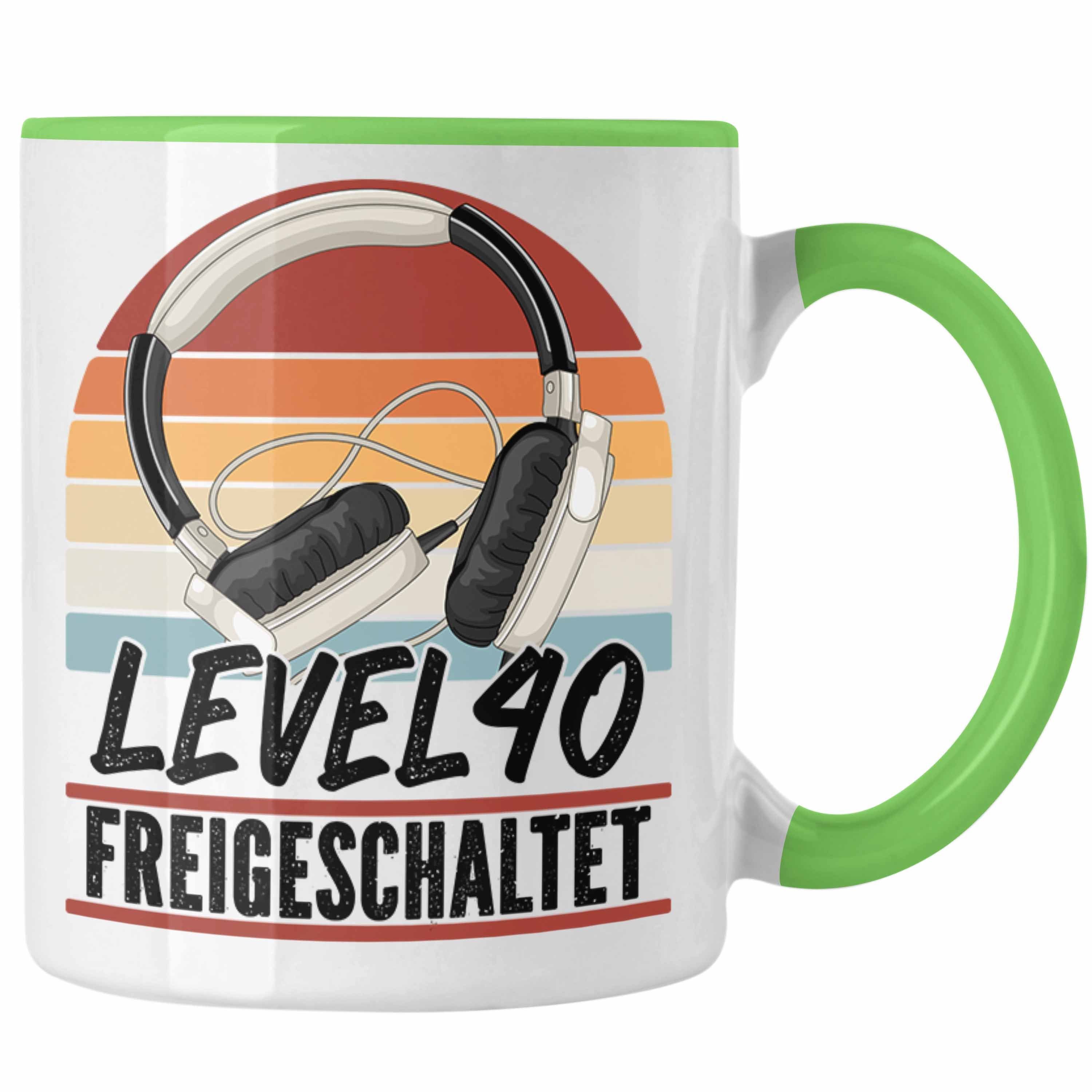 Trendation Tasse 40. Geburtstag Geschenk Männer Gaming Kaffee-Becher Gamer 40er Geburts Grün