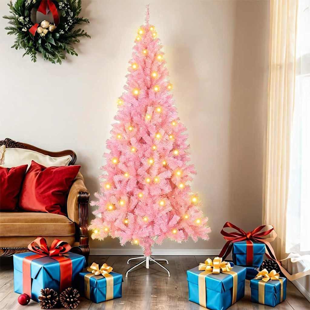 vidaXL Künstlicher Weihnachtsbaum Weihnachtsbaum Rosa 180 cm PVC