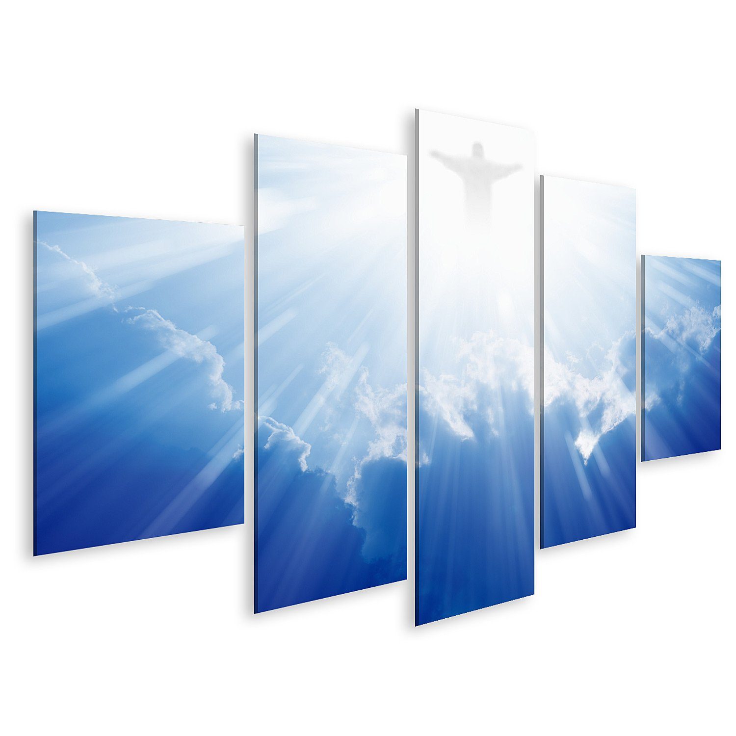 islandburner Leinwandbild Bild auf Leinwand Helles Licht Von Jesus Christus In Den Blauen Himmel