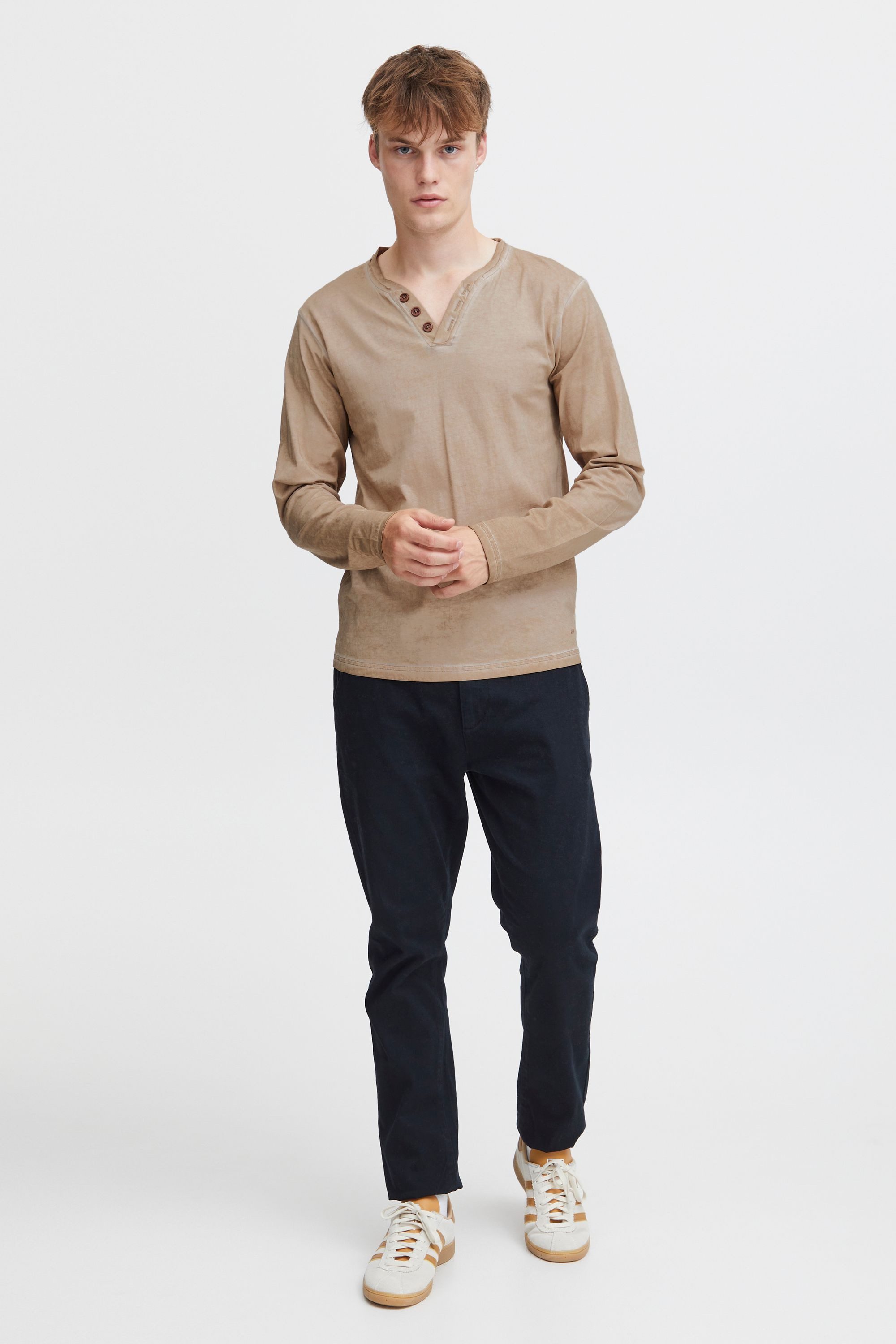!Solid Langarmshirt SDTinox Langarmshirt mit V-Ausschnitt günstig online kaufen