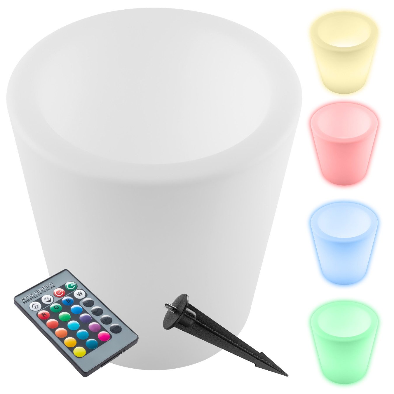 tectake LED Gartenleuchte Leuchtzylinder Luminous Curve Cooler, LED, mit Fe günstig online kaufen