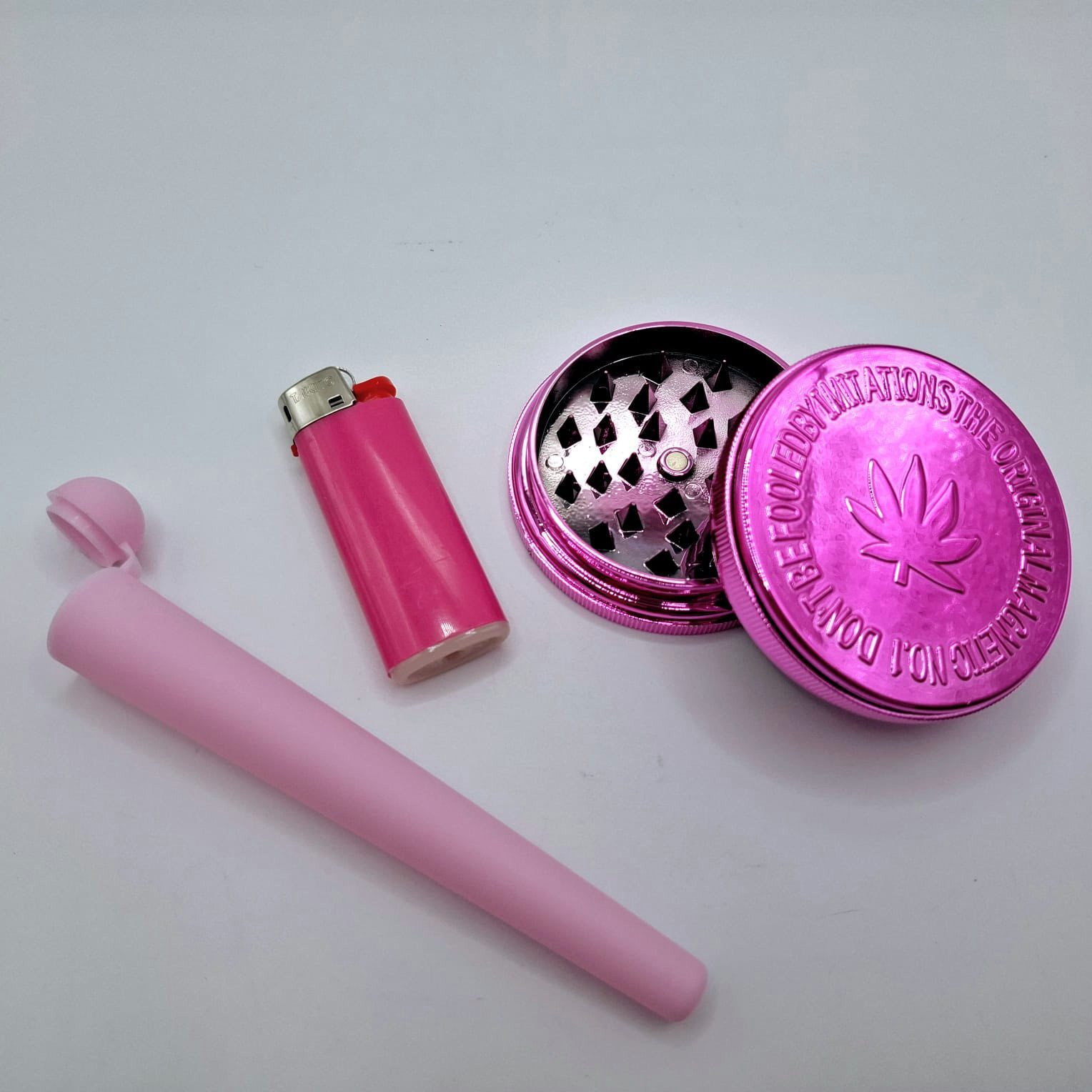 meytrade Grinder pink Set for girls inkl. Grinder, Feuerzeug und Jointhülle