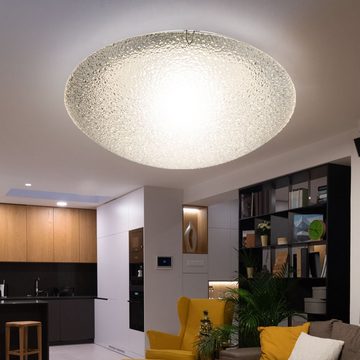 etc-shop LED Deckenleuchte, LED-Leuchtmittel fest verbaut, Warmweiß, LED Deckenleuchte Modern Wohnzimmerlampe Glas klar