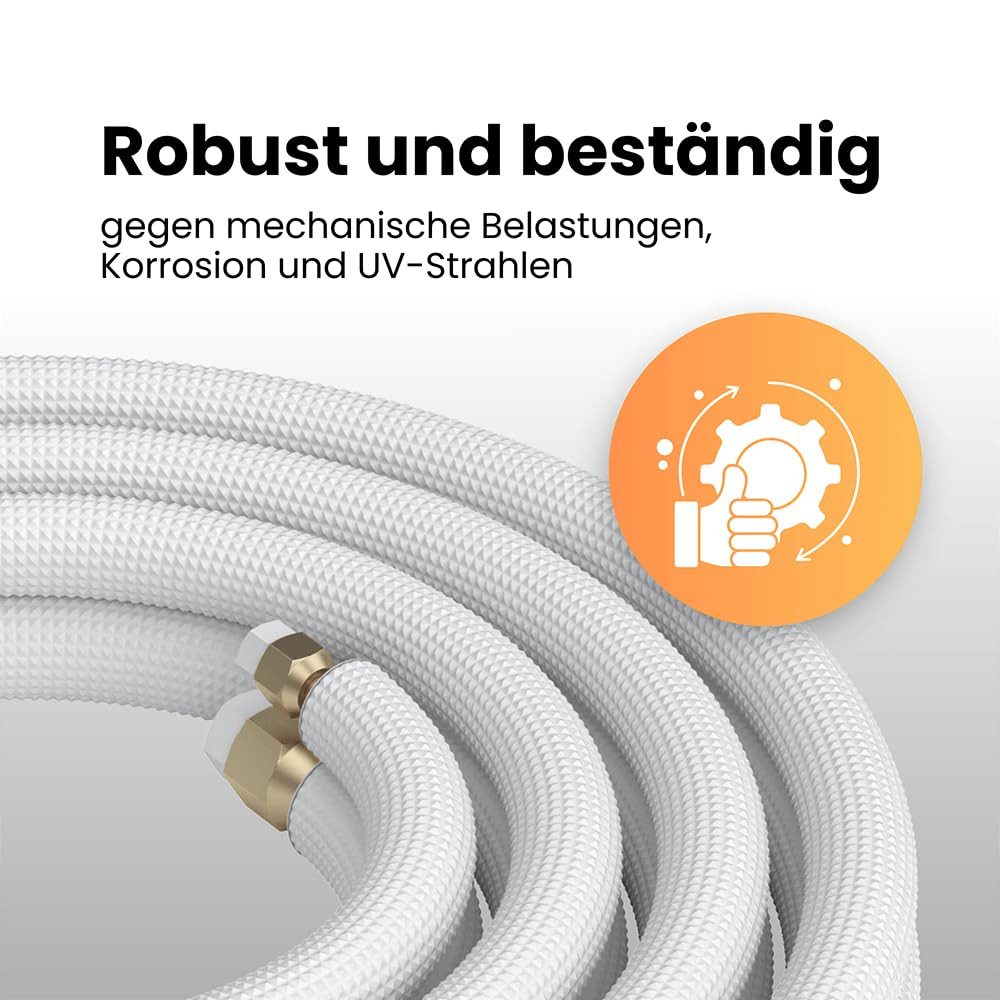 Kältebringer Kupferrohr, Kältemittelleitung 1/4" 3/8" für Split Klimaanlagen, Isoliert, 5-adrig
