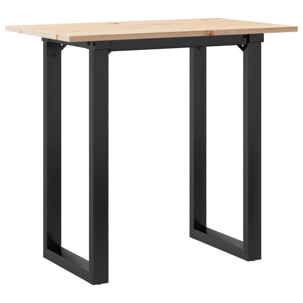 vidaXL Esstisch Esstisch O-Gestell 80x50x75,5 cm Massivholz Kiefer & Stahl (1-St)