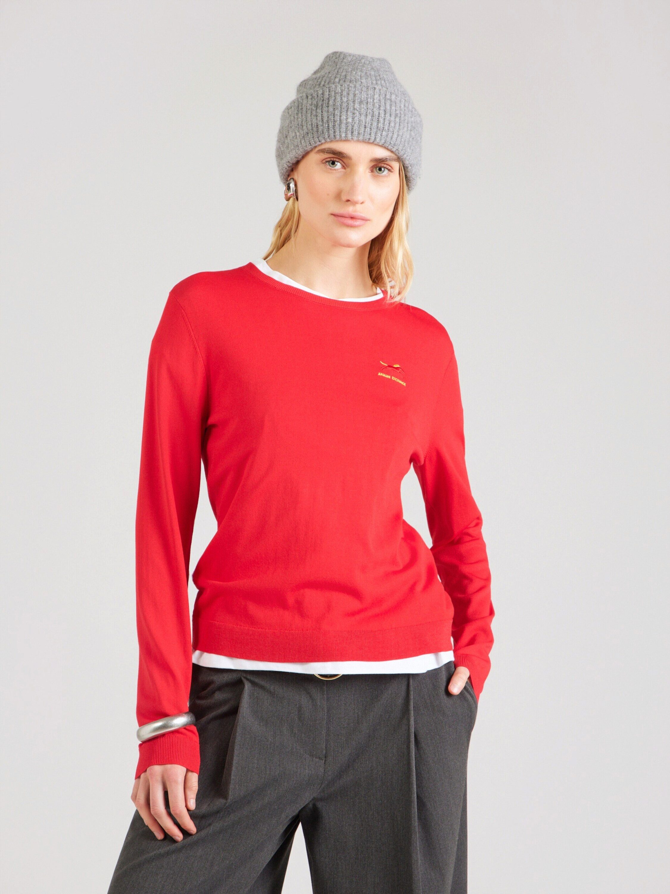 ARMANI EXCHANGE Rundhalspullover (1-tlg) Stickerei