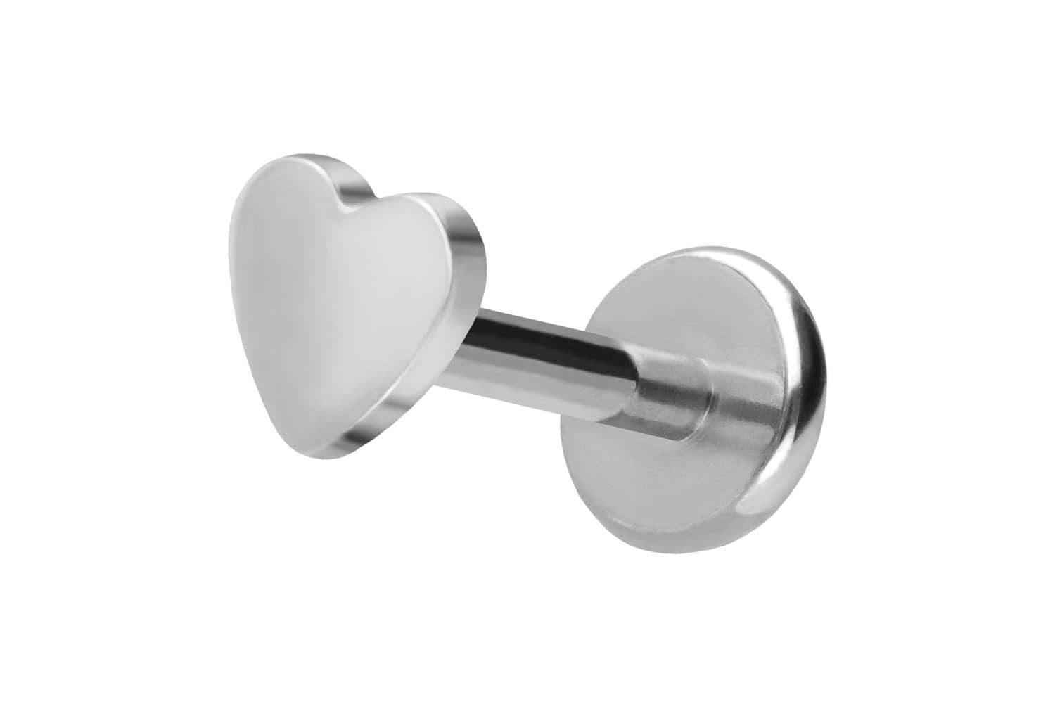 PIERCINGLINE Piercing-Set Titan Labret mit Push Fit HERZ (Labrets, 1-tlg) günstig online kaufen