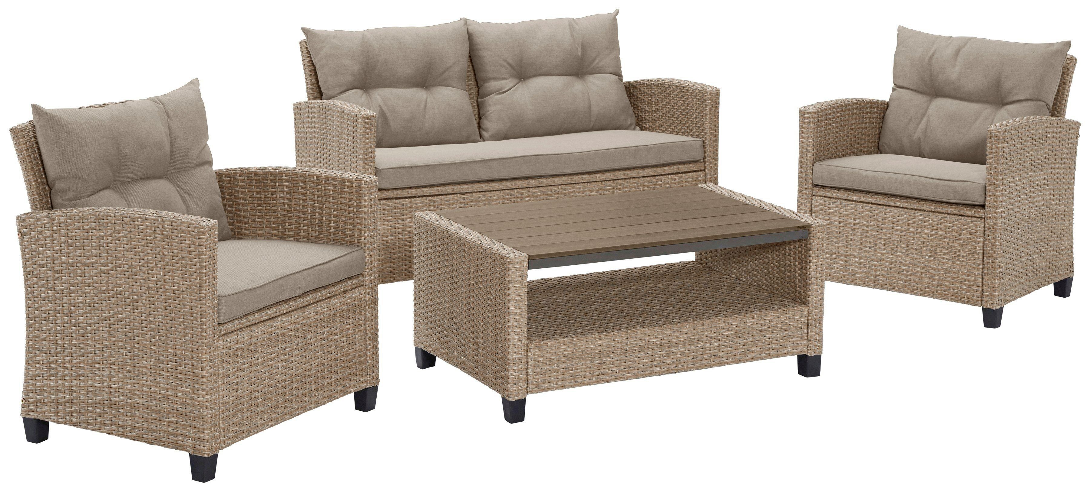 KONIFERA Gartenlounge-Set Lorca, (Set, 16-tlg., 2xSessel,2er Sofa,1xTisch 9 günstig online kaufen