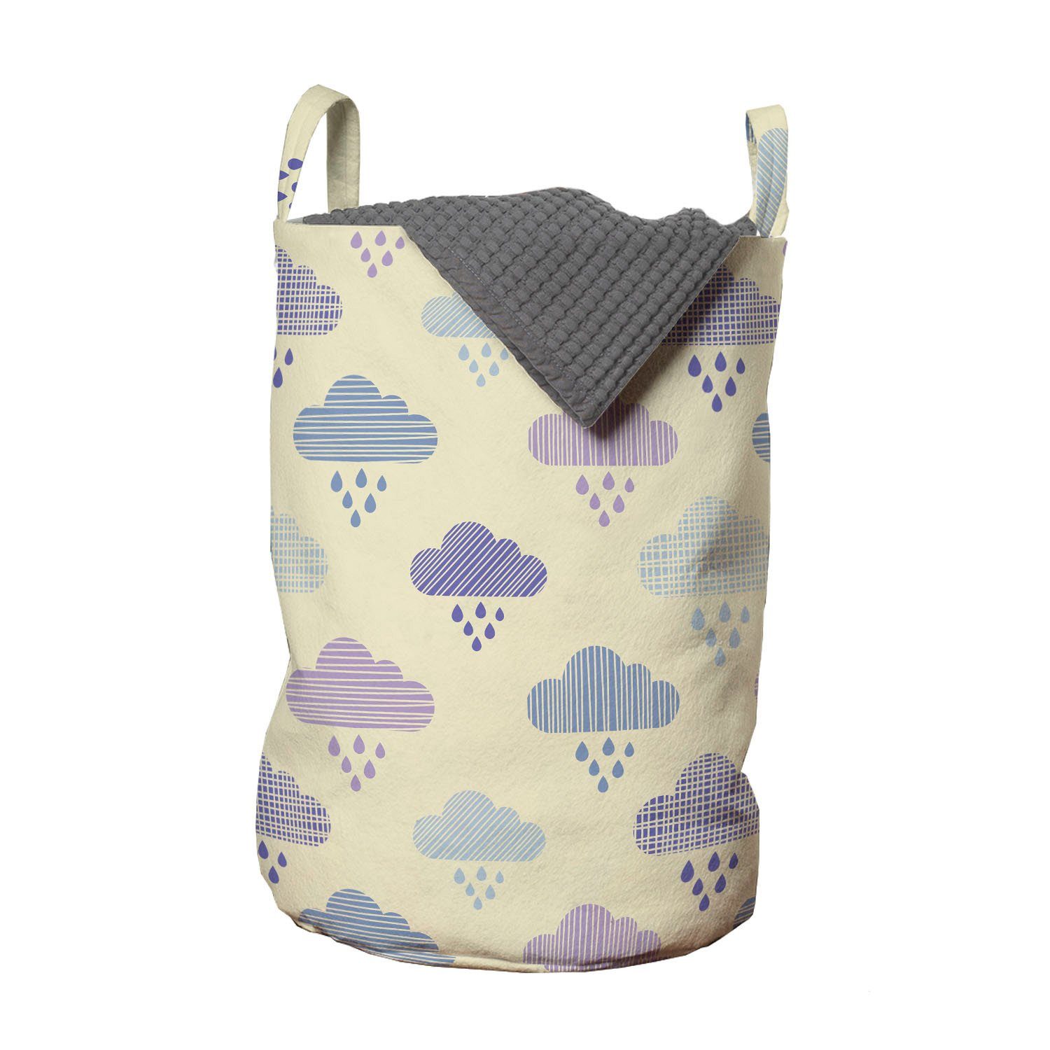 Abakuhaus Wäschesäckchen Wäschekorb mit Griffen Kordelzugverschluss für Waschsalons, Regen Elemental Wolke