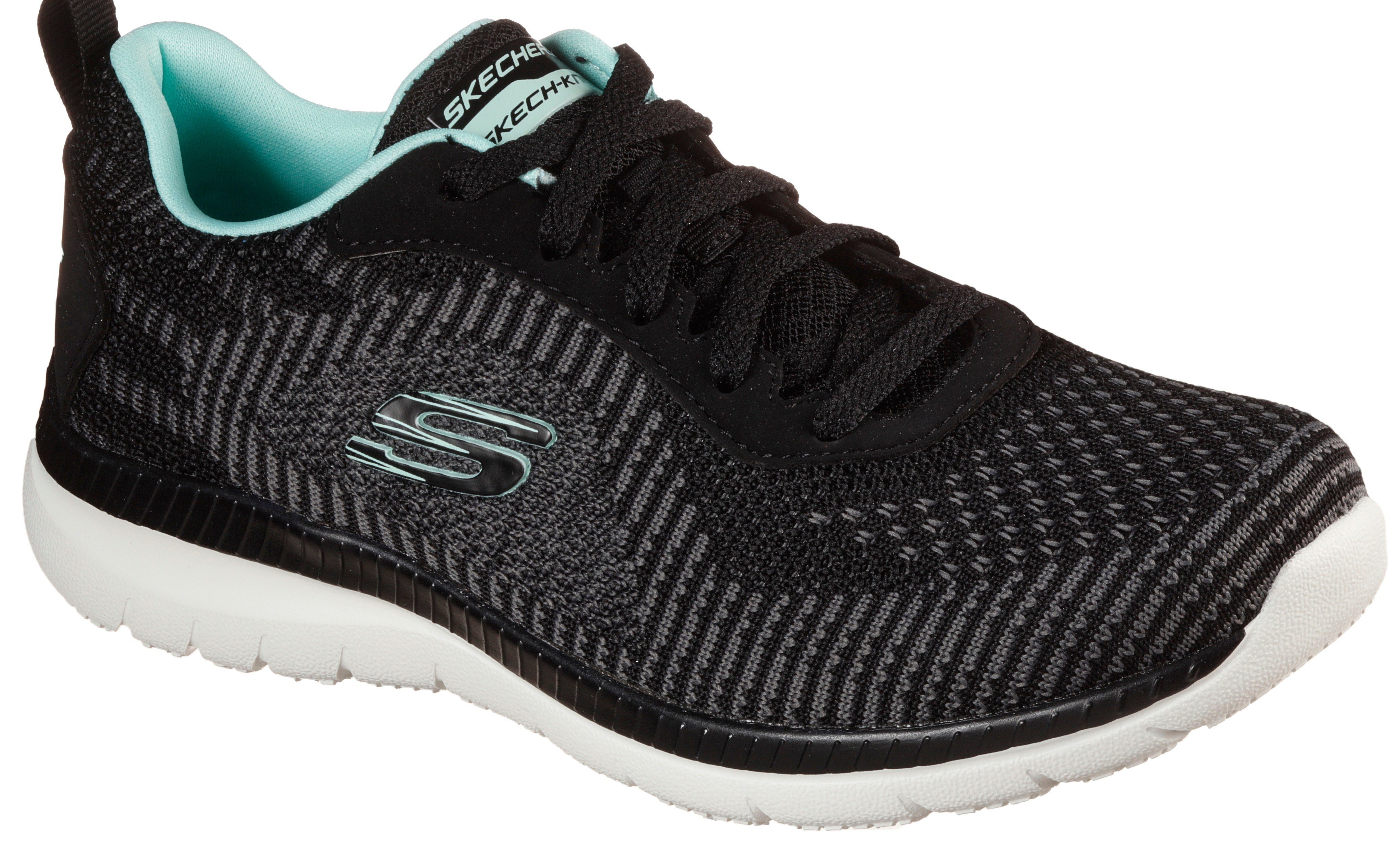 Skechers BOUNTIFUL-PURIST Sneaker in Strick-Optik schwarz-türkis