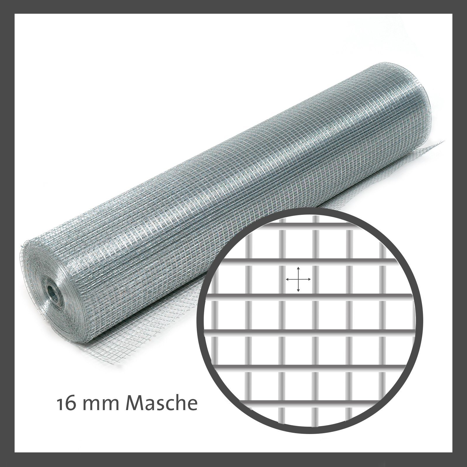 Kraptrap® Voliere Volierendraht Drahtgitter I Käfigdraht Schweißgitter I 16x16mm I 1,2mm stark Drahtzaun Maschendraht