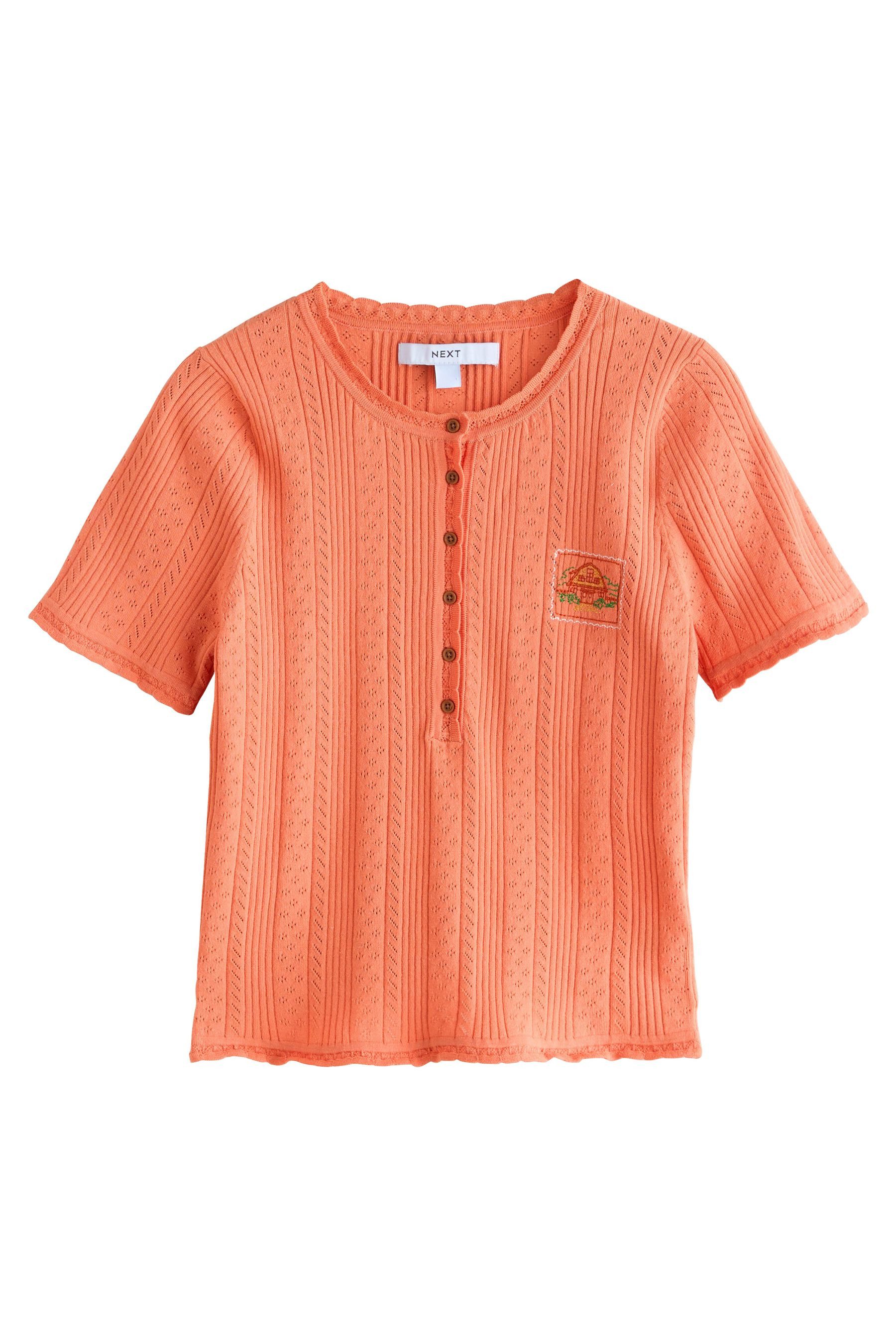 Next Strickpullover Gestricktes Henley-T-Shirt mit Pointelle (1-tlg)