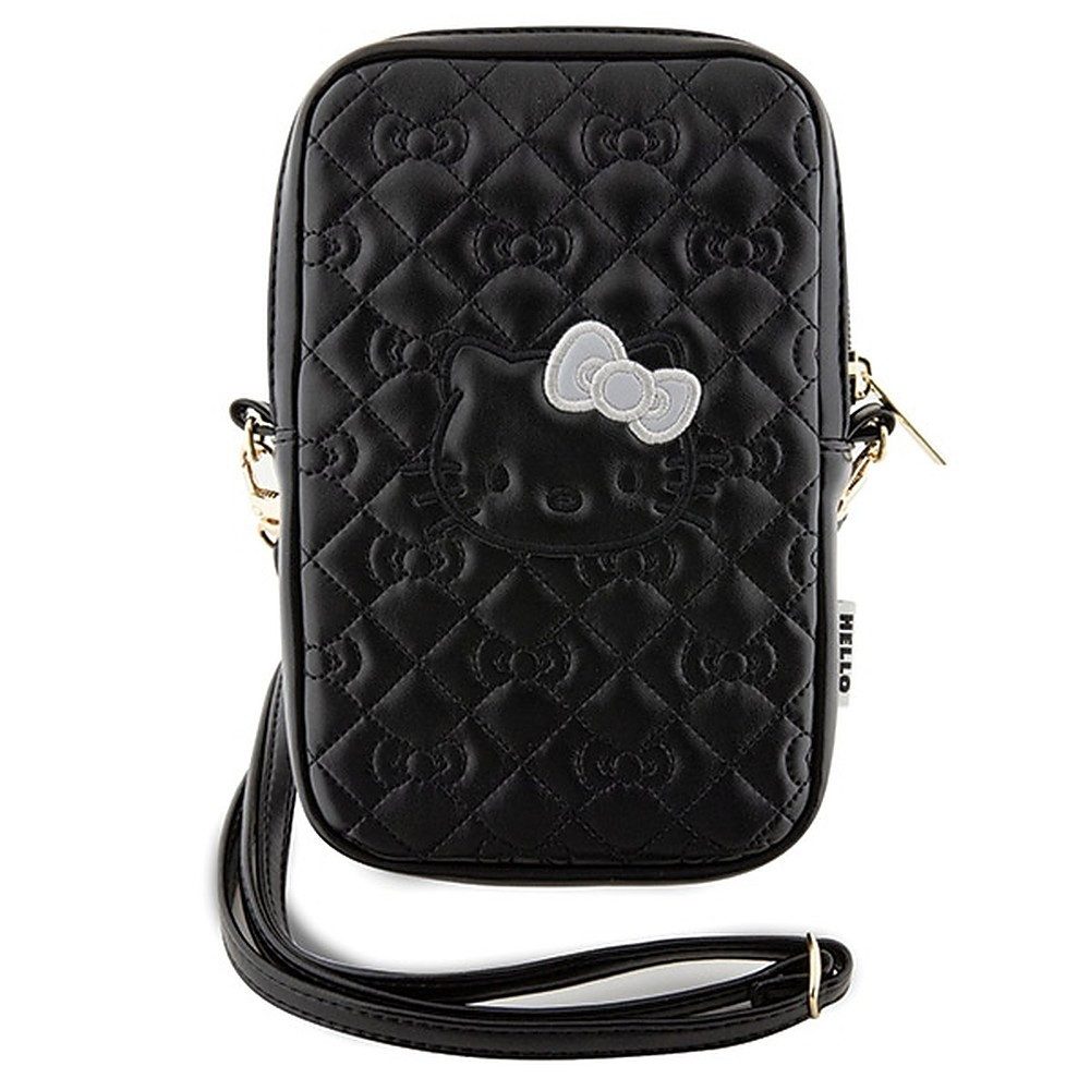 Hello Kitty Handytasche Umhängetasche Schultertasche Smartphonetasche (Spar-Set, 1-tlg., 120 cm Riemen verstellbar), Steppmuster, Hello Kitty Motiv, verstellbarer Riemen