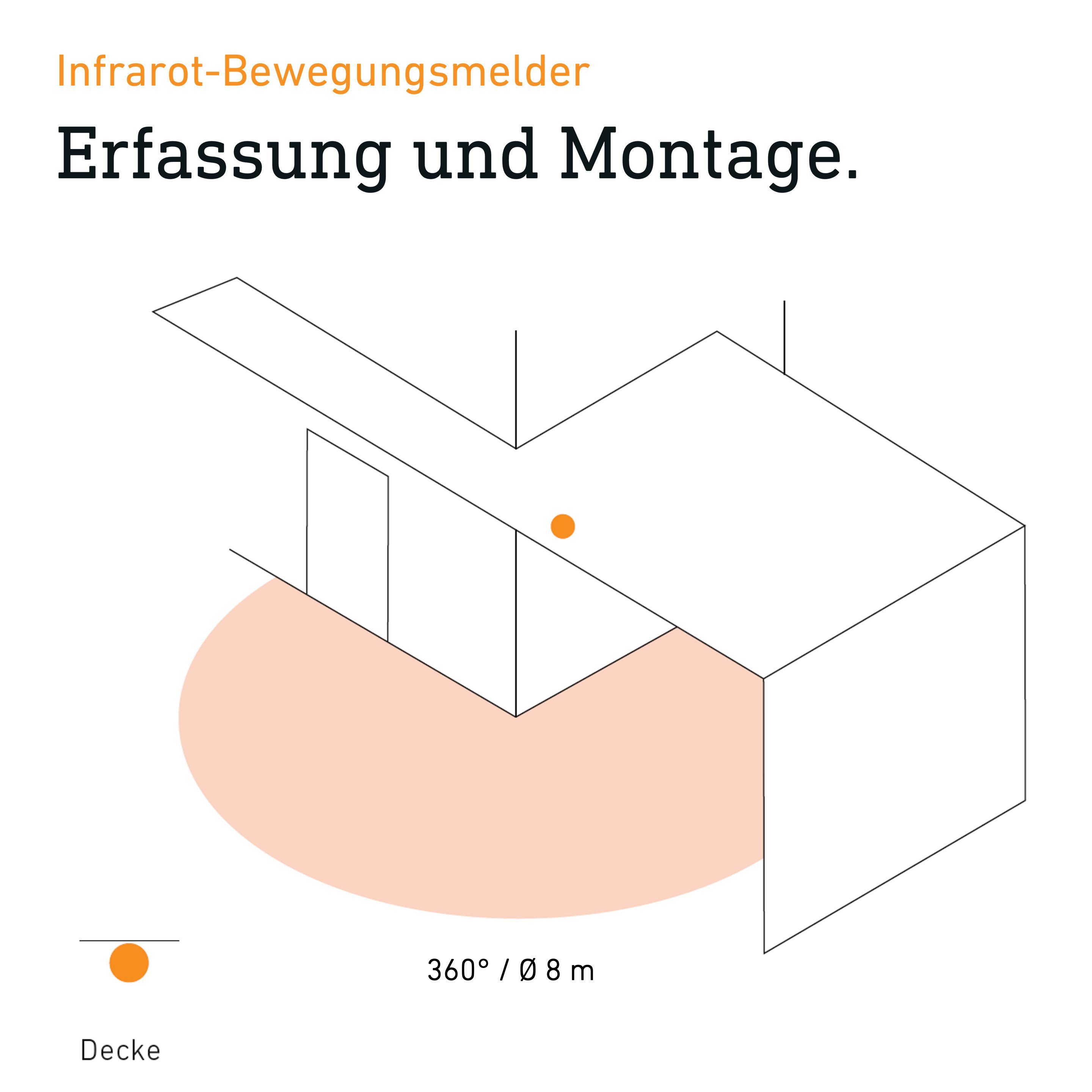 steinel Bewegungsmelder IS 360-1 DE, Bewegungssensor, 360° Sensor, 4 m Reichweite, Aufputz, innen, außen
