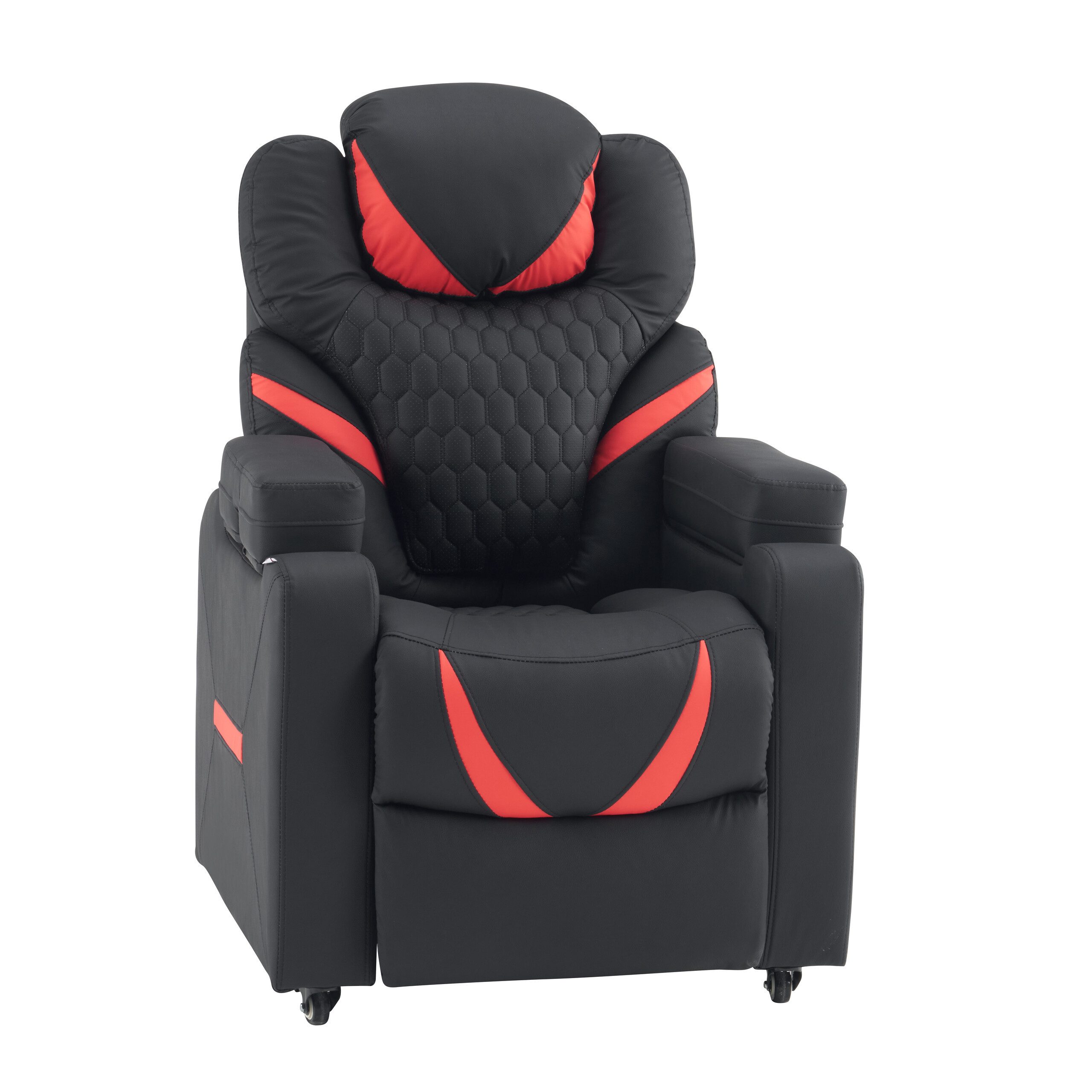 hjh OFFICE Loungesessel Loungesessel Game Sport RX Kunstleder, Gaming Relax Sessel mit Kopfstütze, 90–170° Neigungswinkel, drehbar