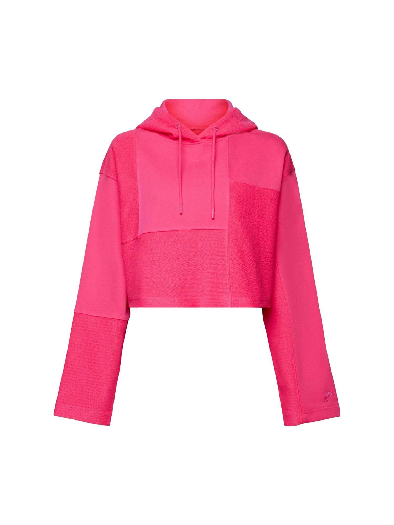 Esprit Collection Kapuzensweatshirt Cropped-Hoodie in Patchworkoptik PINK FUCHSIA | Sweatshirts