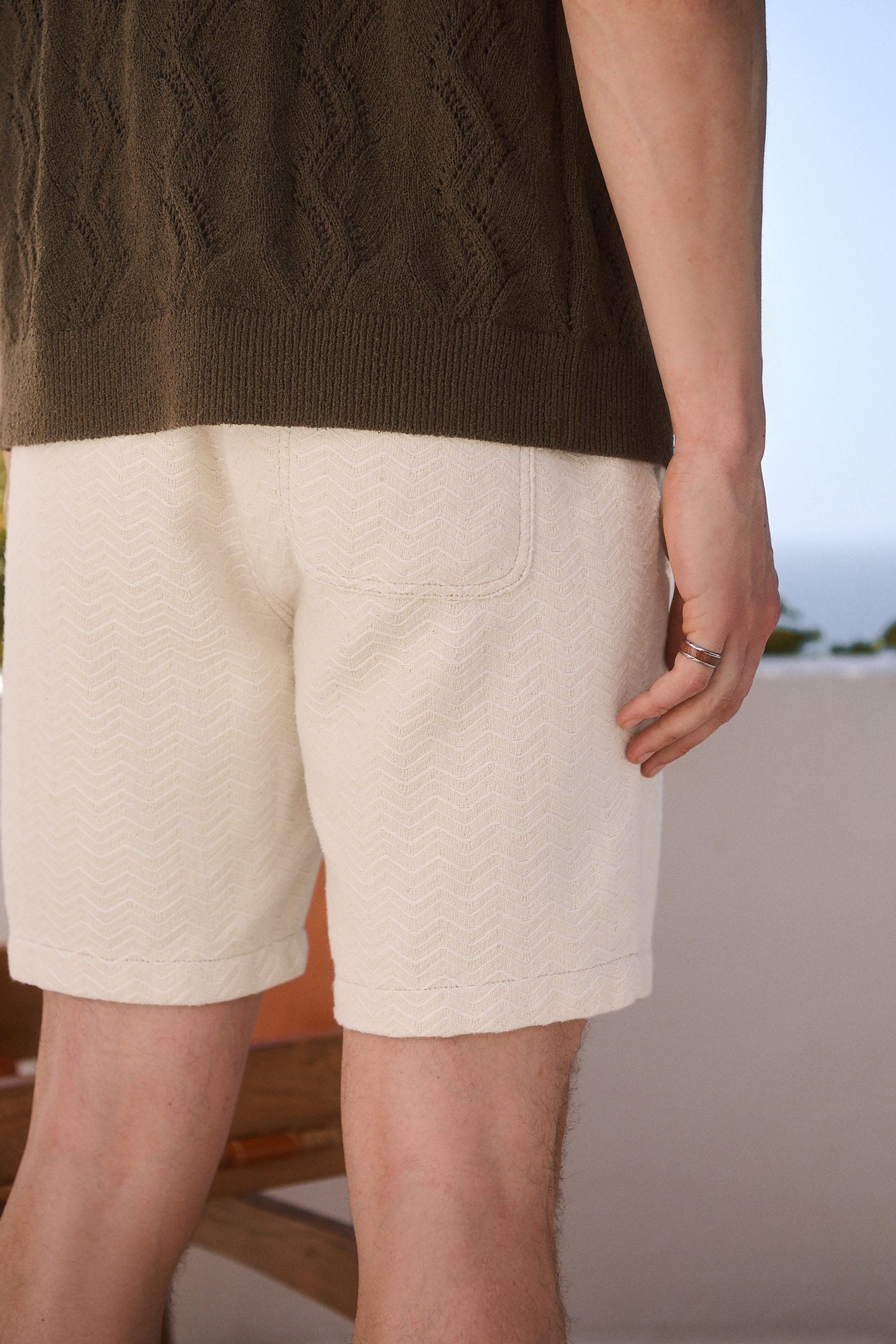 Next Shorts Shorts mit Tunnelzugbund und Zickzackmuster (1-tlg) günstig online kaufen
