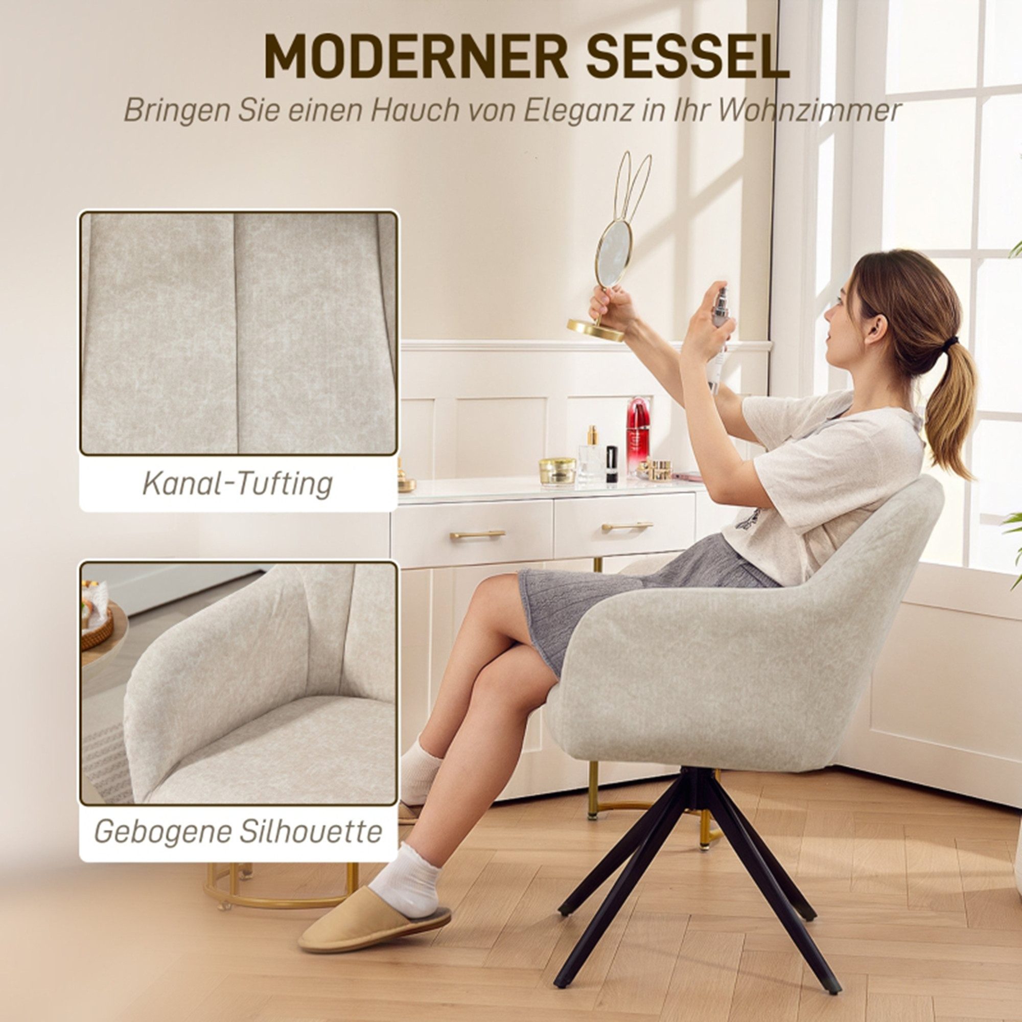 MC Star Sessel Wohnzimmer Drehbarer Loungesessel günstig online kaufen