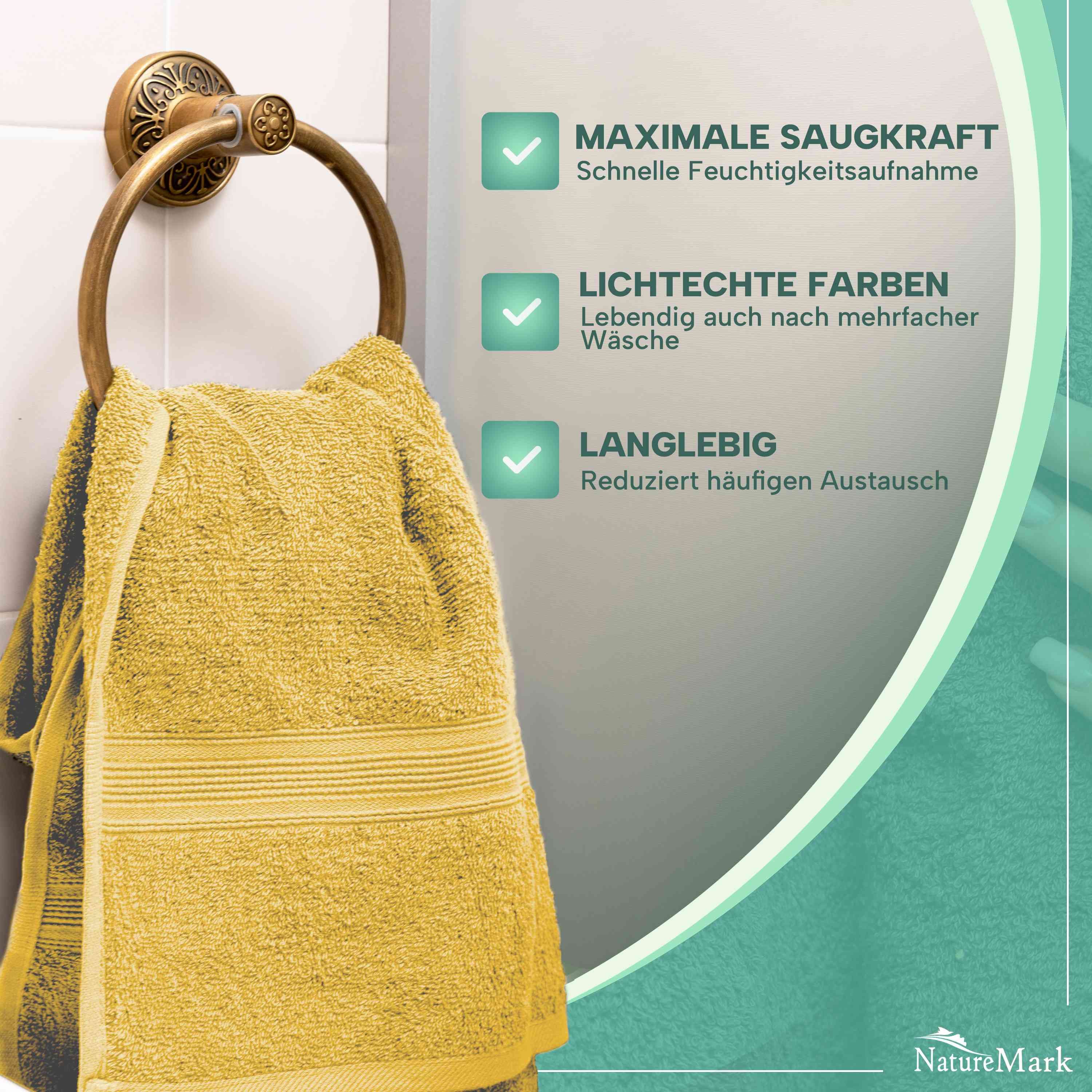 NatureMark Handtücher 8er-Set Frottier Handtücher 50x100cm, günstig online kaufen