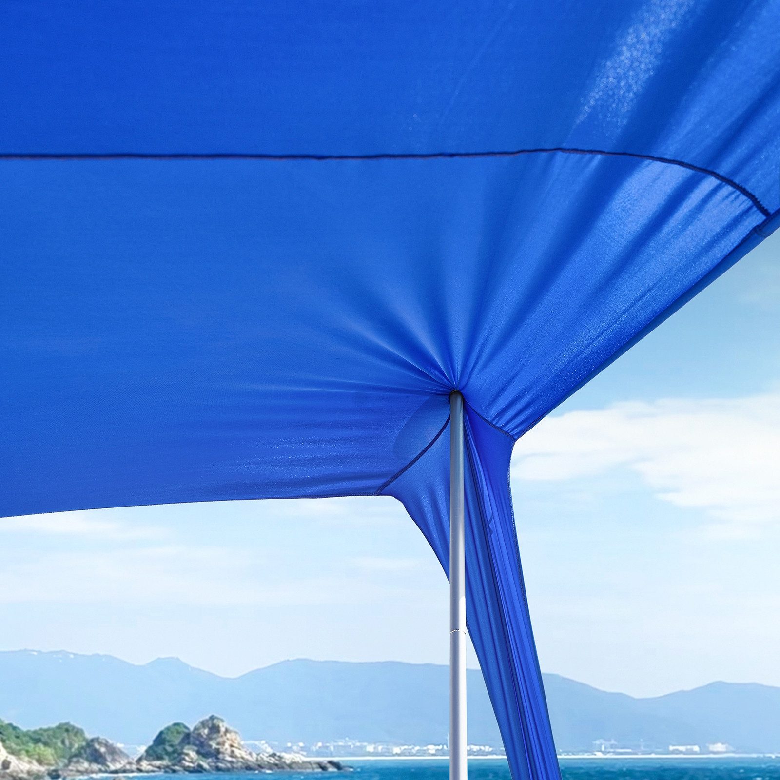 SoBuy Sonnensegel OZT02, Lycra Strandzelt Strandmuschel mit Alu-Stangen Sonnenschutz Tragbar