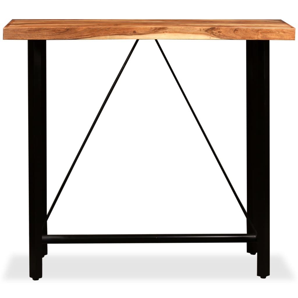 vidaXL Essgruppe Bar-Set 5-tlg. Massivholz, Echtleder und Canvas, (4-tlg)