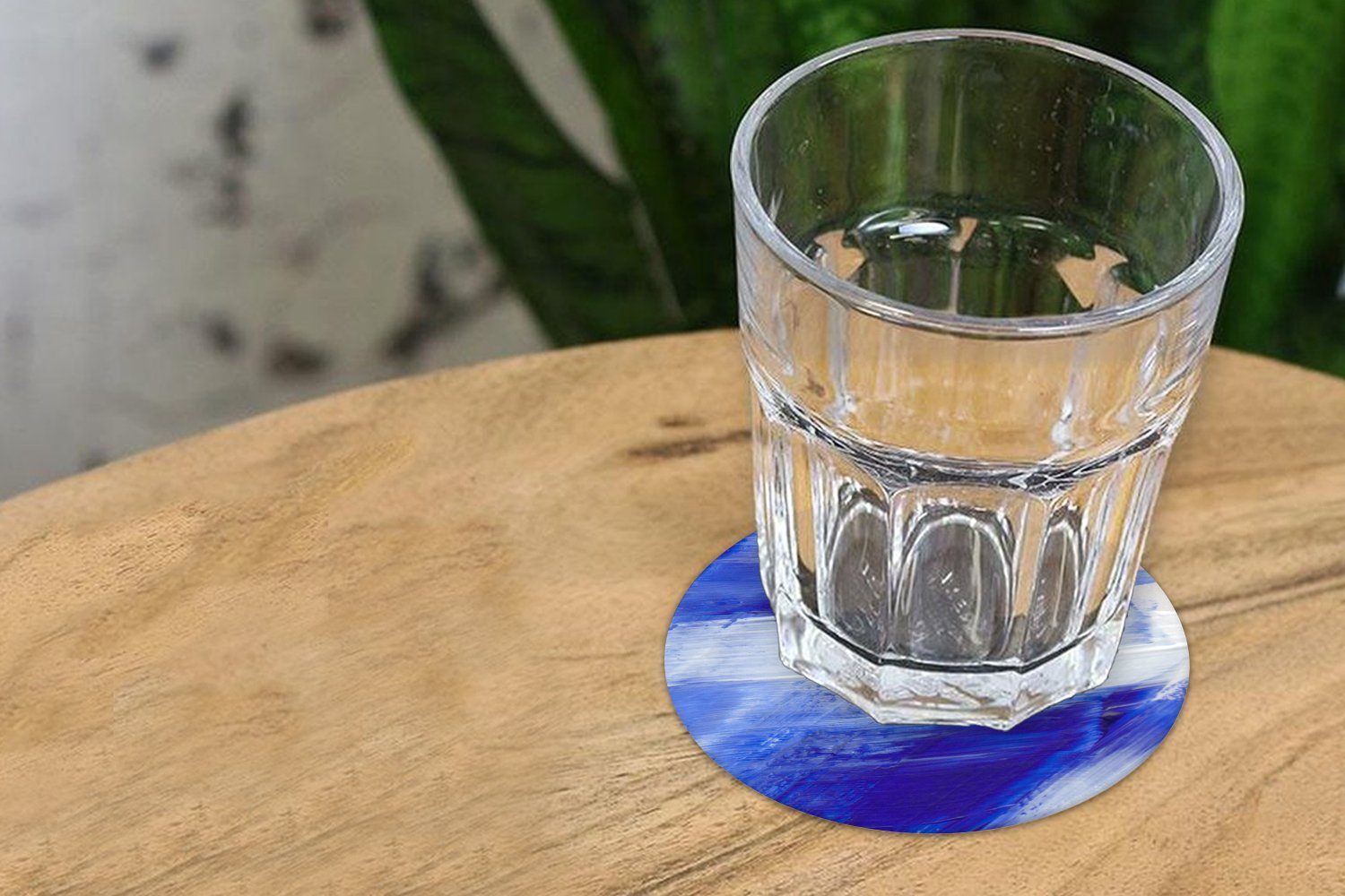 MuchoWow Glasuntersetzer Farbe - Tassenuntersetzer, Blau, 6-tlg., Tasse, Korkuntersetzer, Becher Gläser, - Zubehör Design für Getränkeuntersetzer