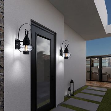 etc-shop Außen-Wandleuchte, Leuchtmittel nicht inklusive, Wandlampe Hauswand Außenleuchte schwarz Laterne