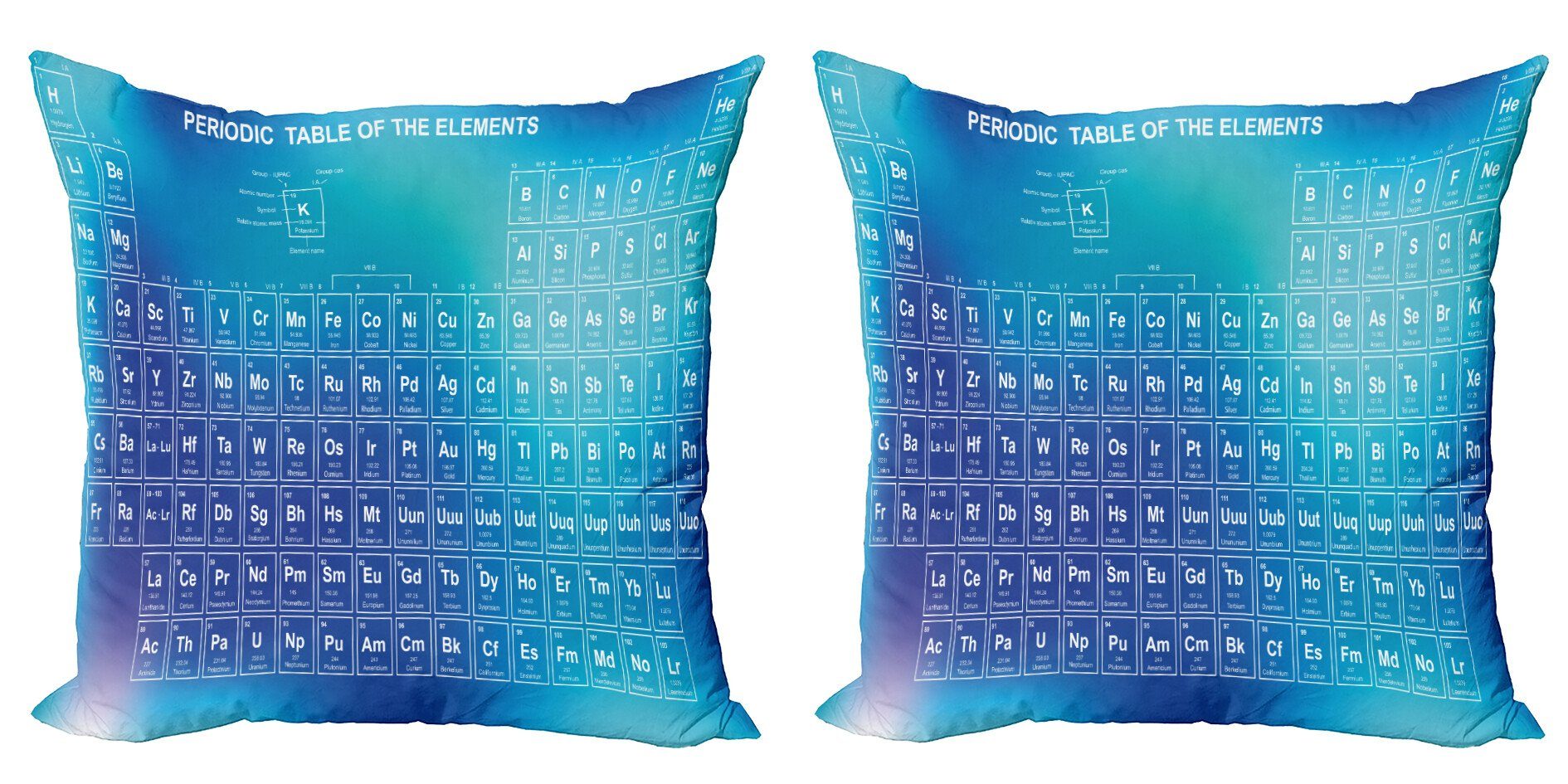 Accent Chemistry Element Abakuhaus (2 Tabelle Modern Digitaldruck, Wissenschaft Doppelseitiger Stück), Kissenbezüge