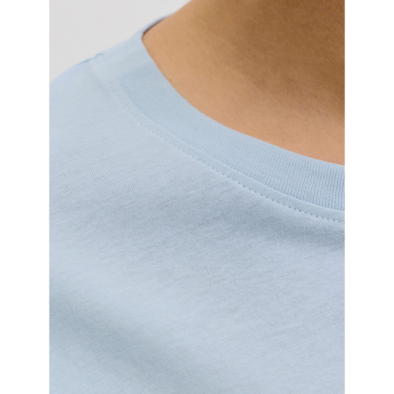 Jack & Jones Rundhalsshirt Jack&Jones Übergröße T-Shirt Print hellblau JJPERRY