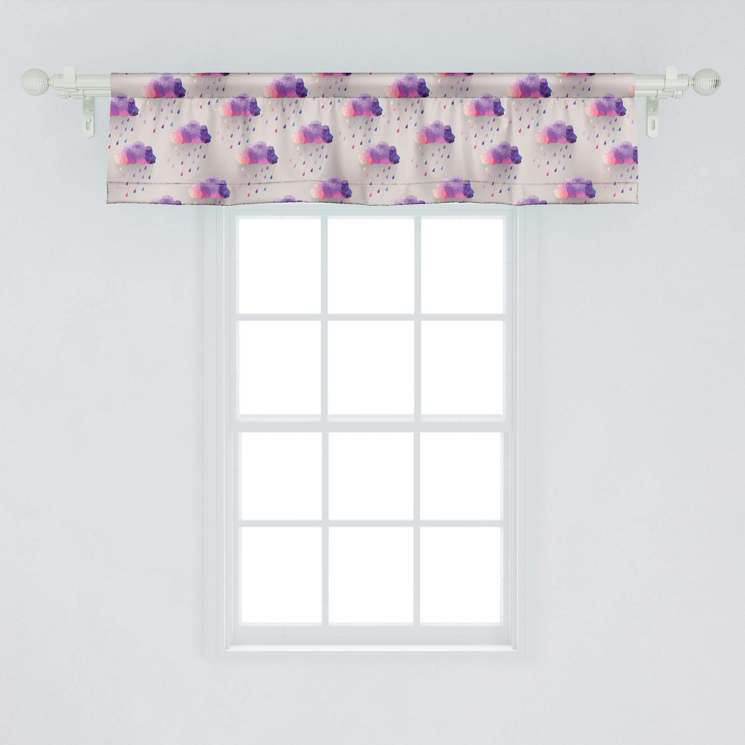 Scheibengardine Vorhang Retro Volant Microfaser, Mosaik Abakuhaus, Geometrisches für mit Dots Dekor Stangentasche, Küche Schlafzimmer