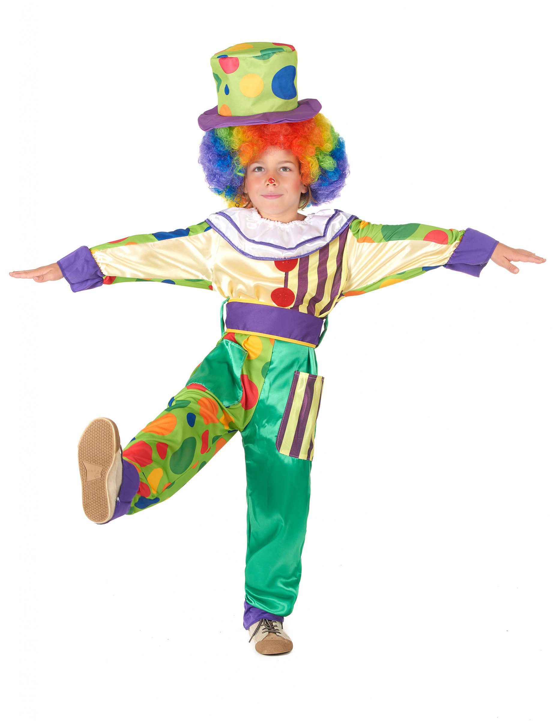 JADEO Clown-Kostüm Fröhlicher Clown Kinderkostüm mit Punkten bunt