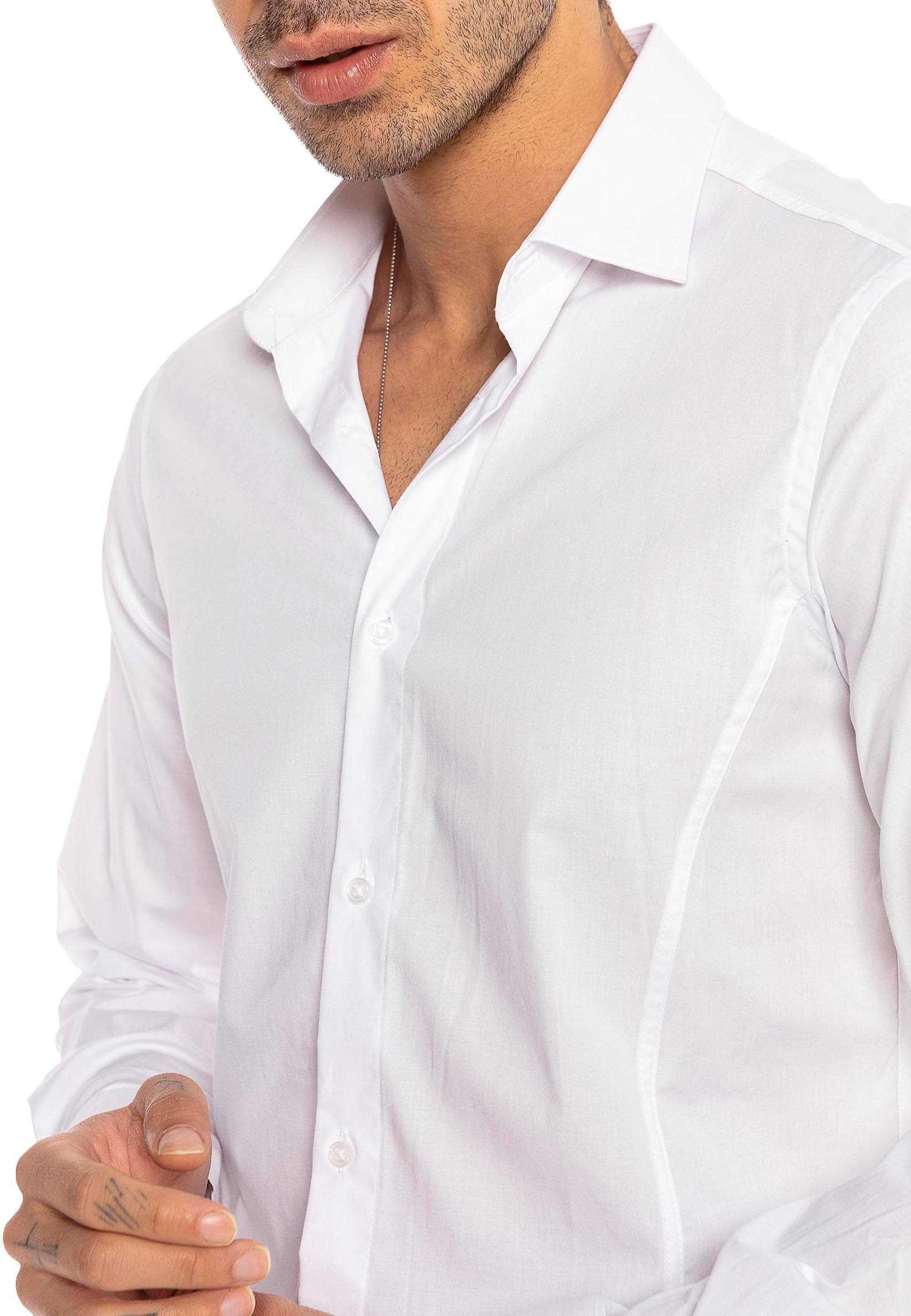 RedBridge Langarmhemd in Slim Fit – Kentkragen, Unifarben, Eleganter & Zeit günstig online kaufen