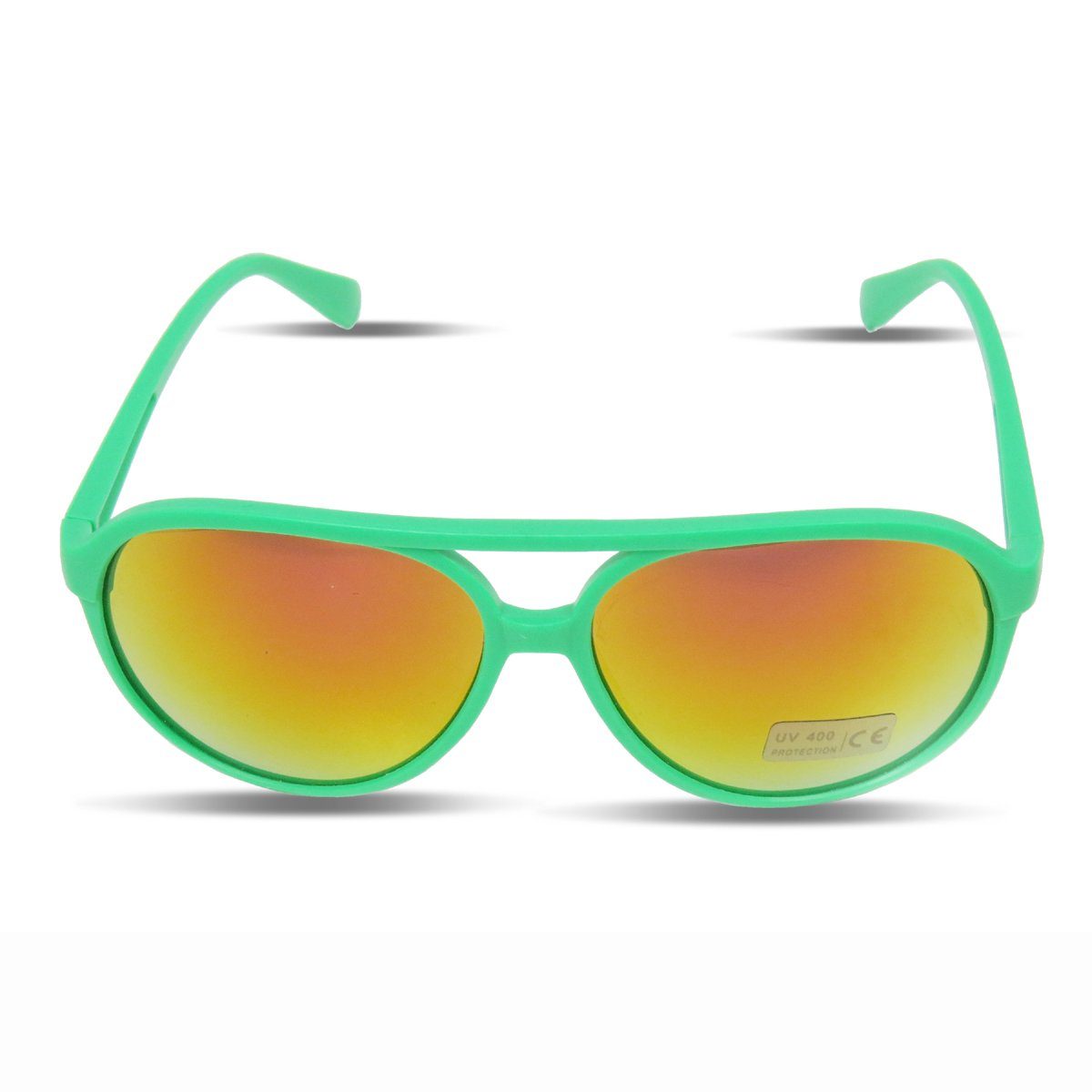Sonia Originelli Sonnenbrille Sonnenbrille Neon Knallig Verspiegelt Fun Brille Onesize, Gläser: Verspiegelt gruen