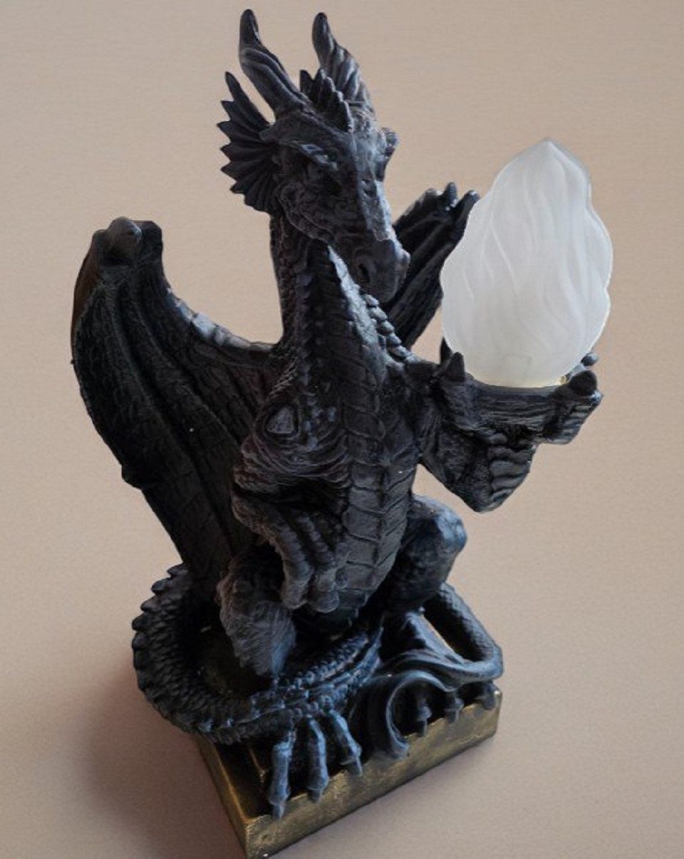 JVmoebel Tischleuchte Gothik Stehleuchte Lampe Stand Leuchte Drachen Lampen 55cm Sofort, Made in Europa