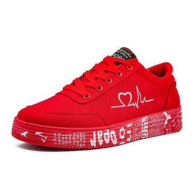 UE Stock Unisex Modische atmungsaktive Schnür-Freizeitschuhe Sneaker Gr. 42 Rot Schnürschuh für jeden der auf farbenfrohe und bequeme Schuhe steht