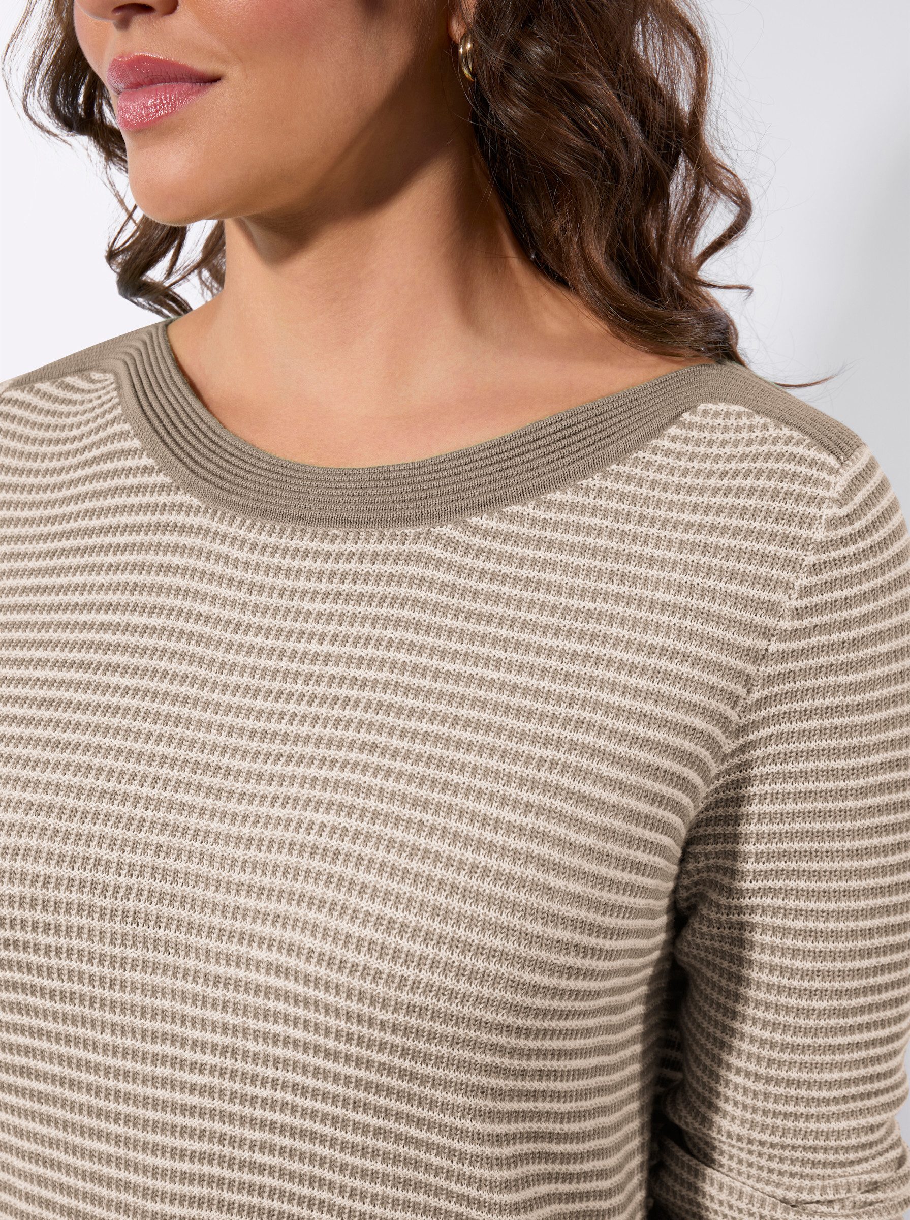 Witt Strickpullover Langarm-Pullover Langarm Materialmix