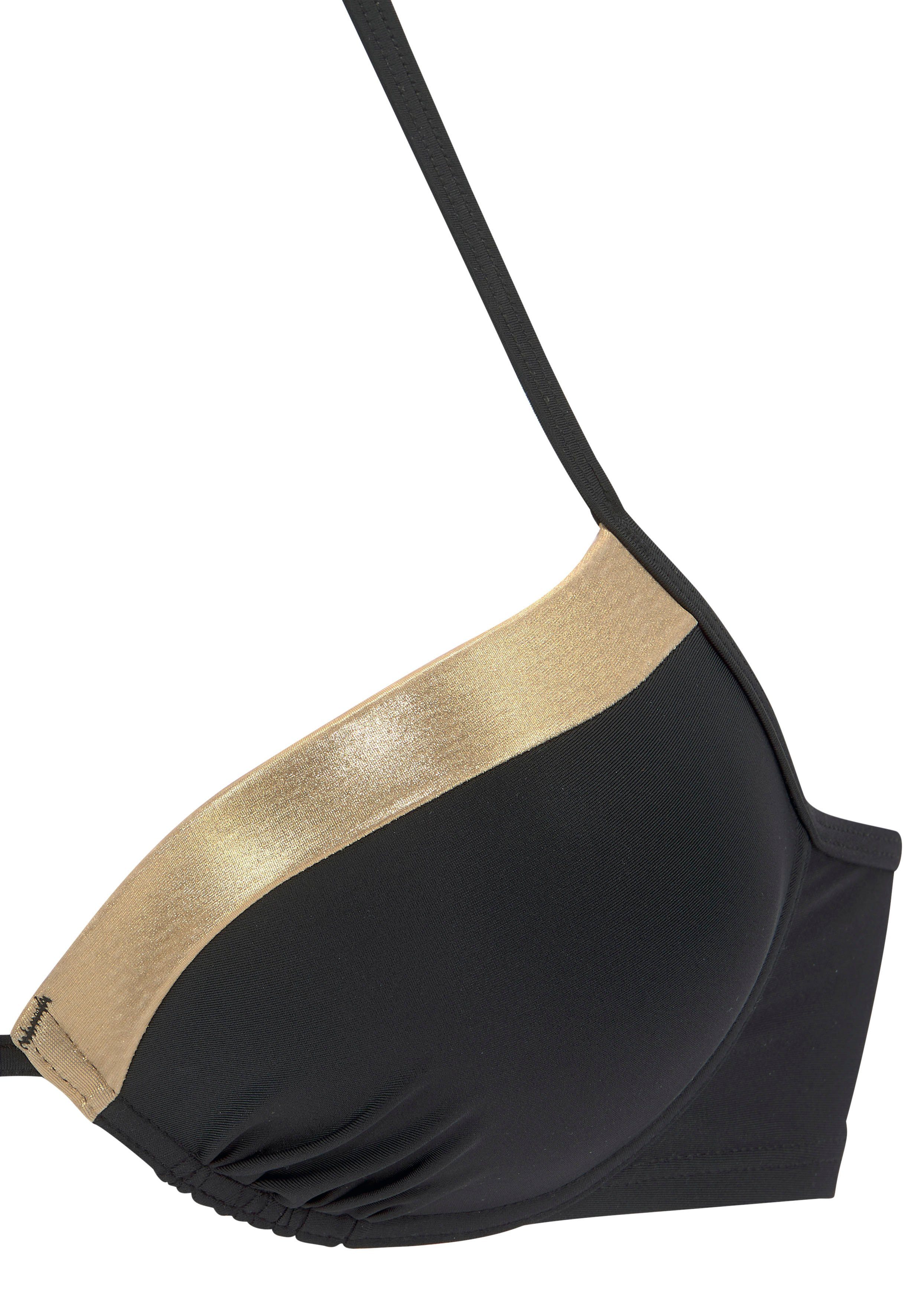 LASCANA Push-Up-Bikini-Top Elodie, mit trendigem Materialeinsatz