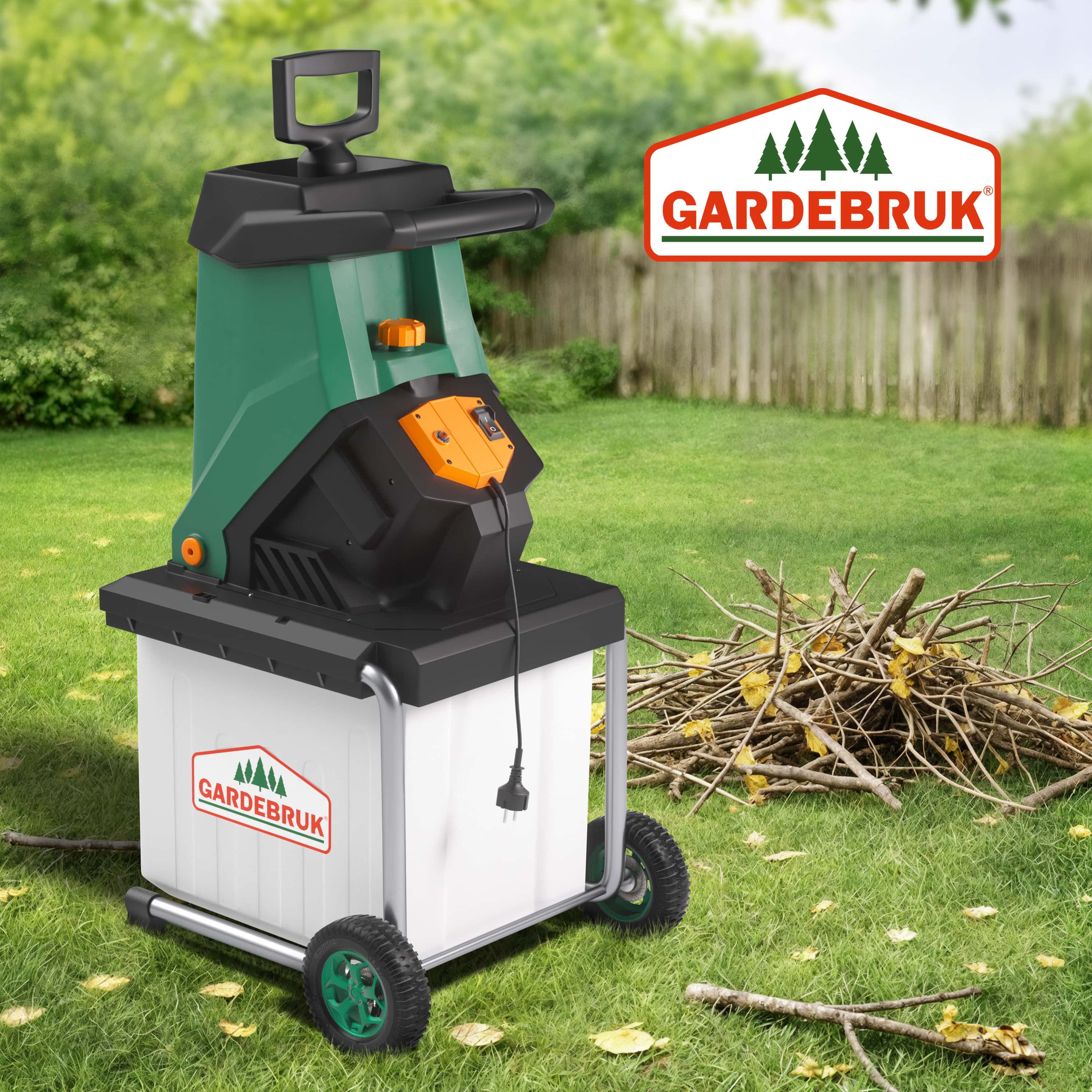 Gardebruk Messerhäcksler, Messerhäcksler 3100 W max. 40 mm Aststärke 50 L Auffangbox