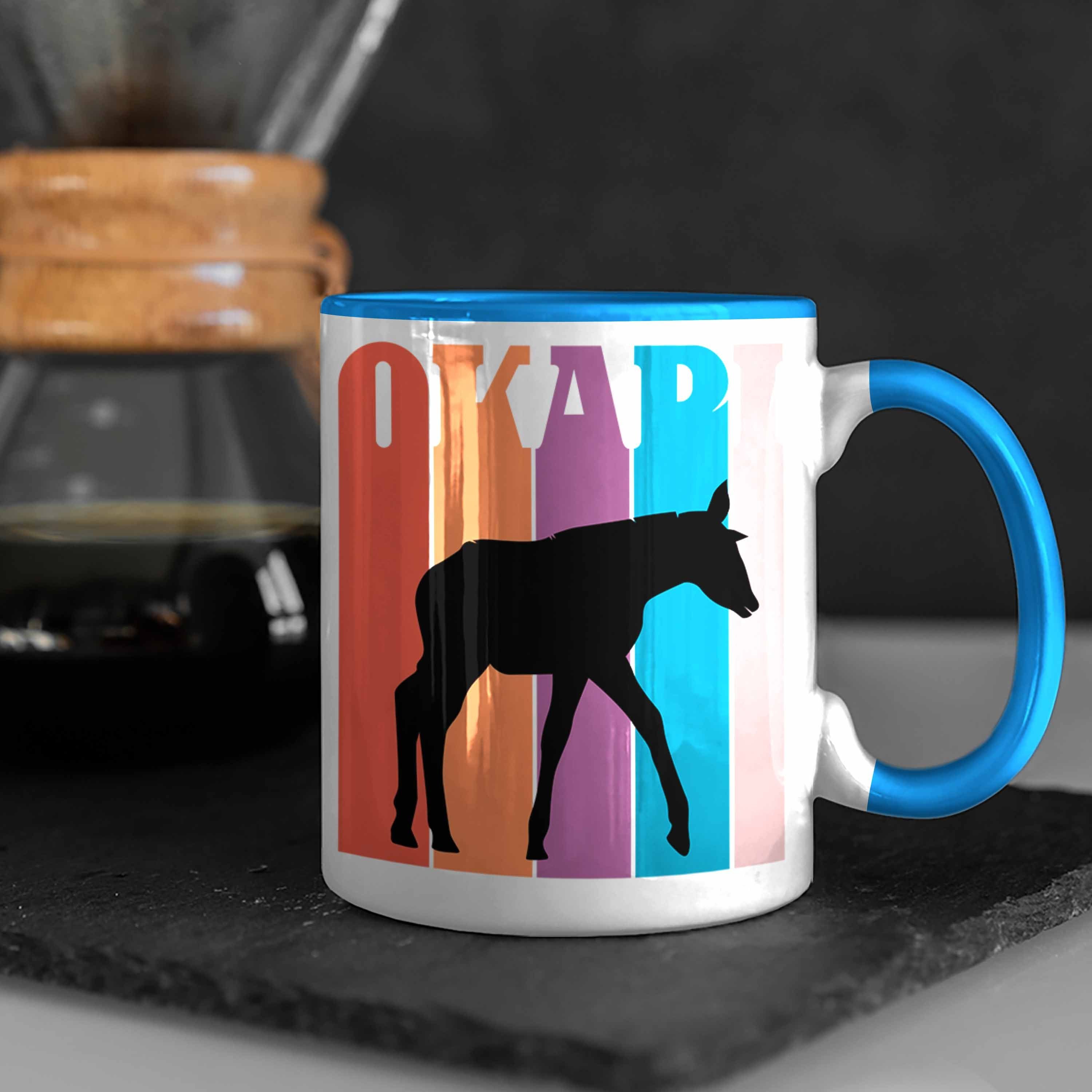 Grafik Okapi Okapi Geschenk Blau für Trendation Lustige Tasse Tasse Liebhaber