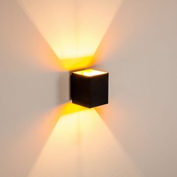 hofstein Wandleuchte »Albe« Wandlampe aus Metall in Schwarz/Gold, ohne Leuchtmittel, moderne mit Lichteffekt, 1xG9, Cube/Innen mit Up & Down-Effekt