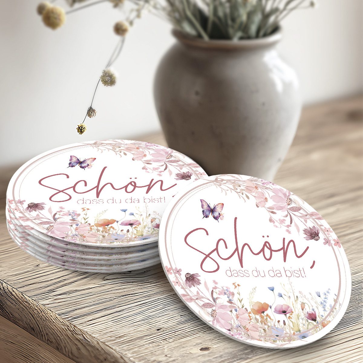 Funke & Brand Каботажное судно 50x Schön, dass du da bist Каботажное судно - Floral Butterfly Design